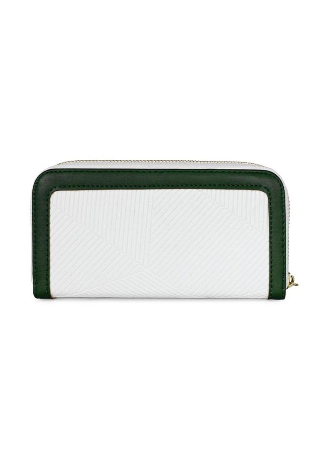 Billetera mujer Greta blanco y verde Carven Paris-3
