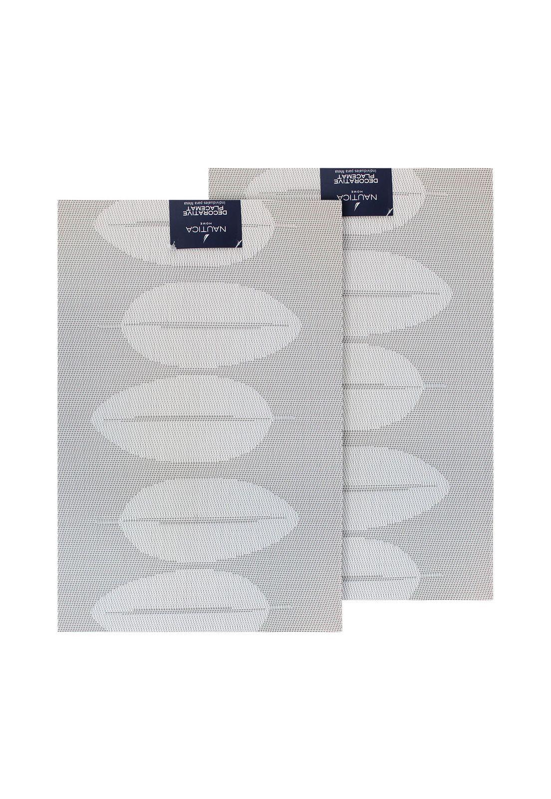 Pack 2 Individuales Nautica Home 45x30cm reversible hojas blanco-4