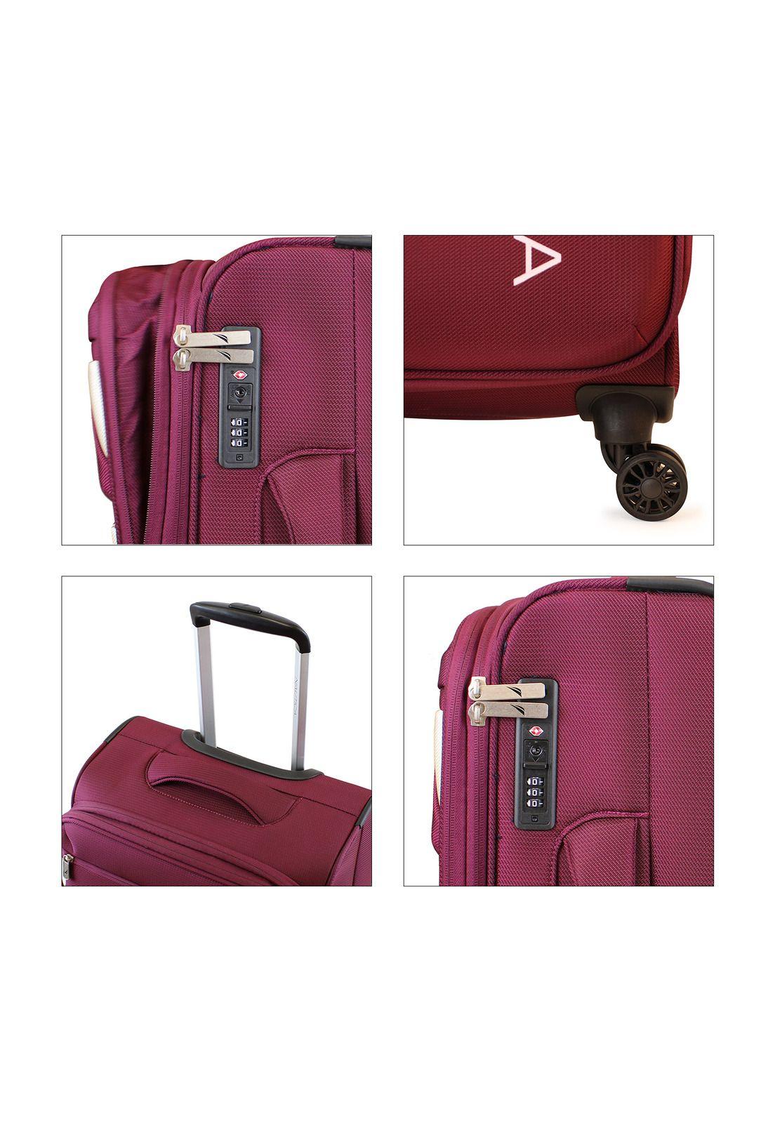 Set de 3 maletas de tela S+M+L Nautica Marbella burdeo-2