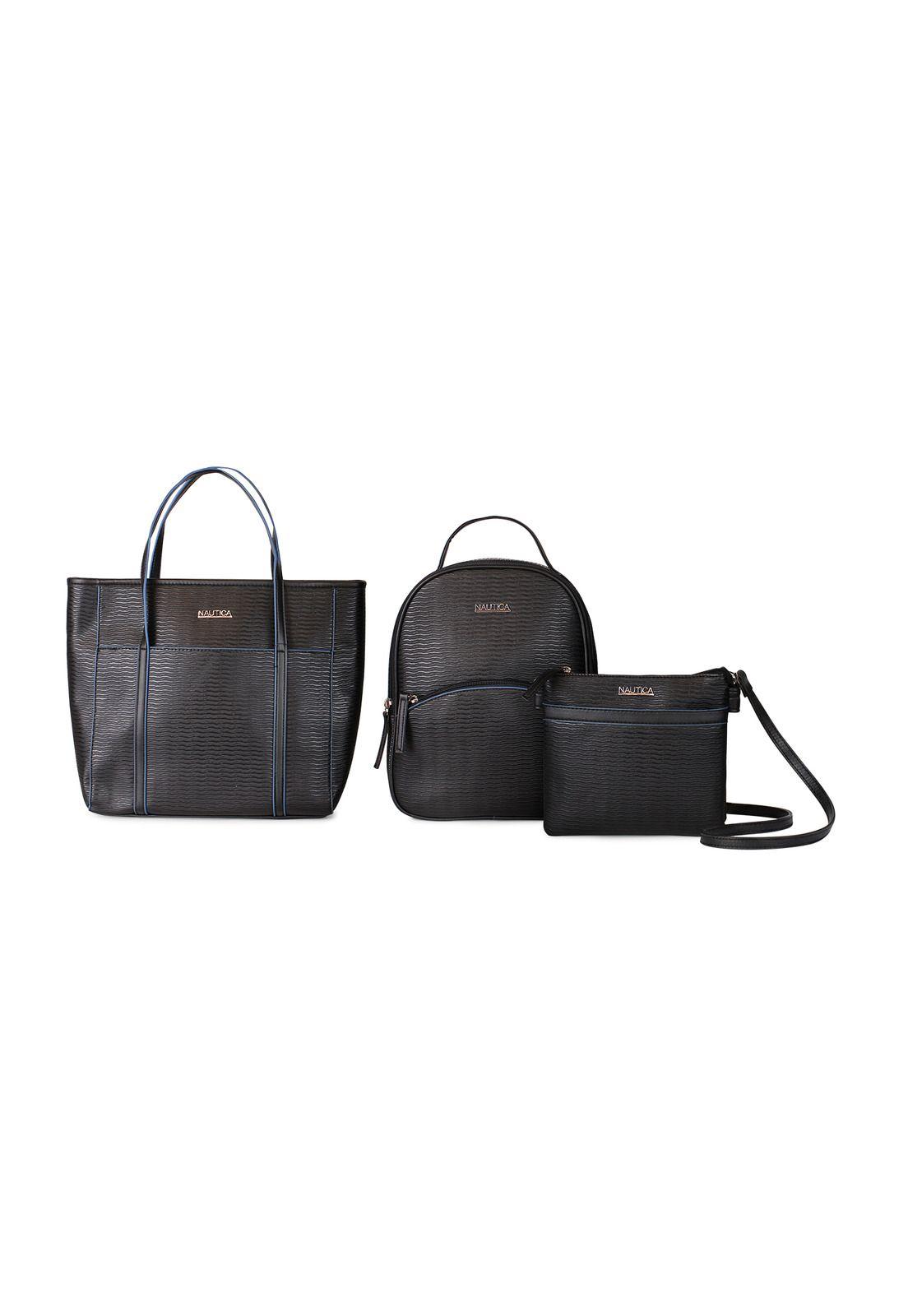 Pack Leeway Nautica Mochila + Cartera + bandolera negra-0