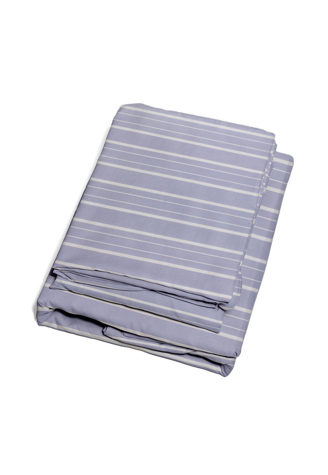 Juego de sábanas Nautica 4 piezas microfibra king lineas azules-2