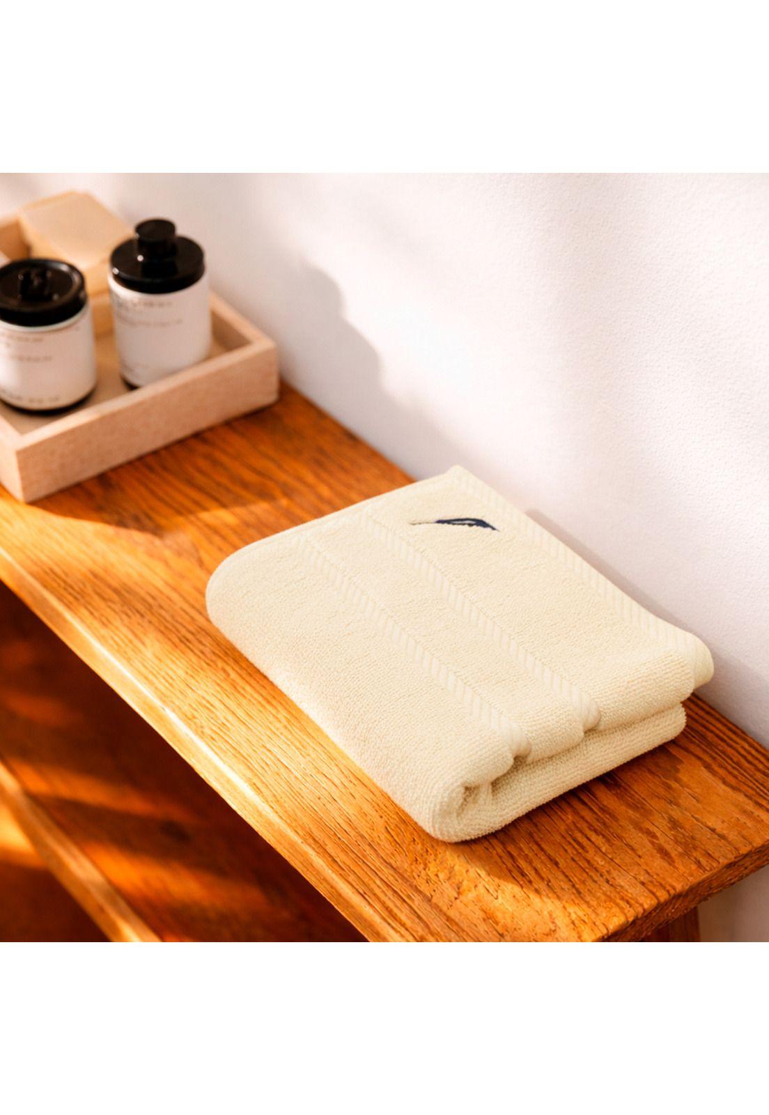 Set 4 Toallas Nautica SIGNATURE Cara+mano+cuerpo+piso 100% algodón beige-3