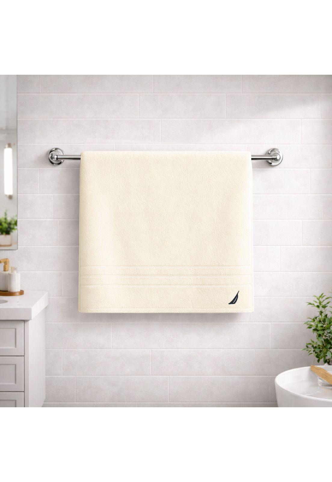 Set 4 Toallas Nautica SIGNATURE Cara+mano+cuerpo+piso 100% algodón beige-4