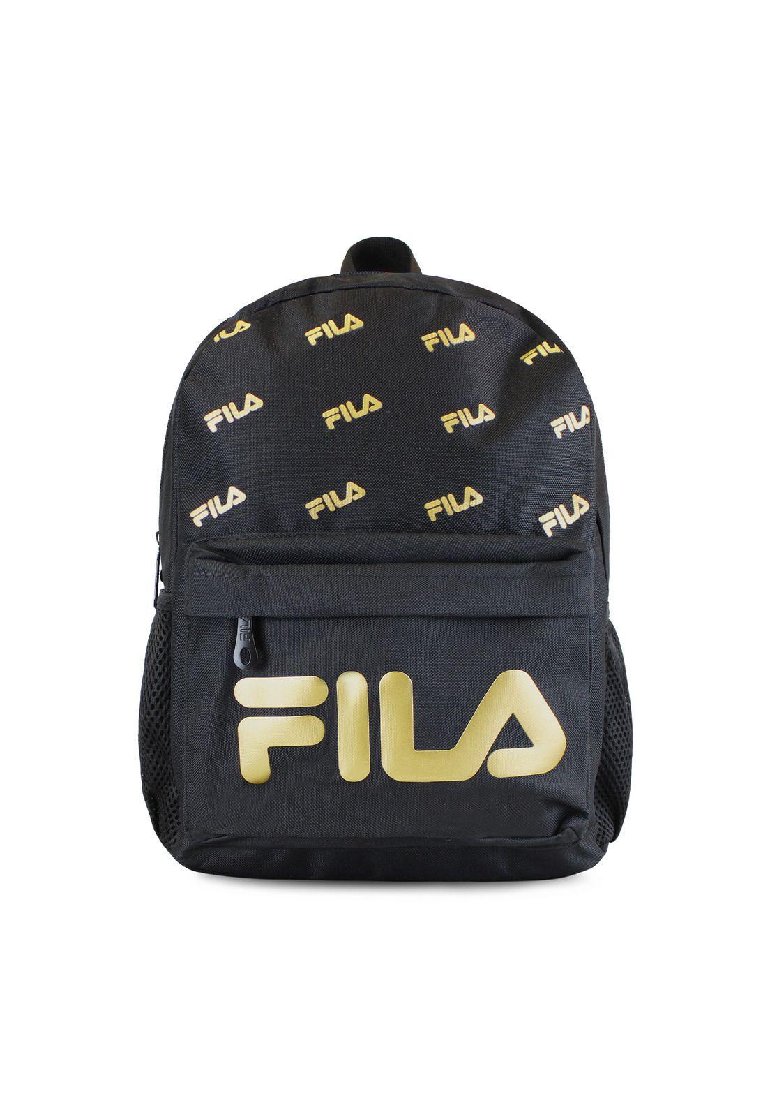 Set FILA Mochila 16lts Urbanix + Lonchera térmica + Estuche Spark negro-gold-5