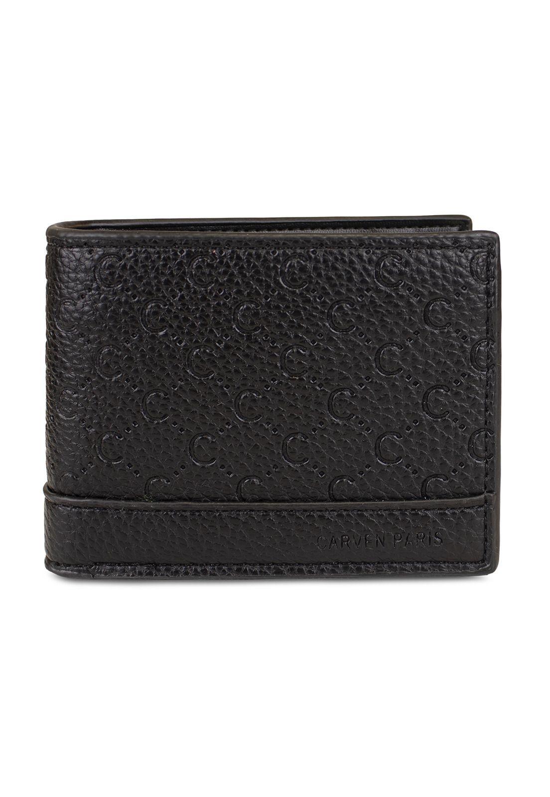 Billetera hombre Lucca negra con monedero Carven Paris-2