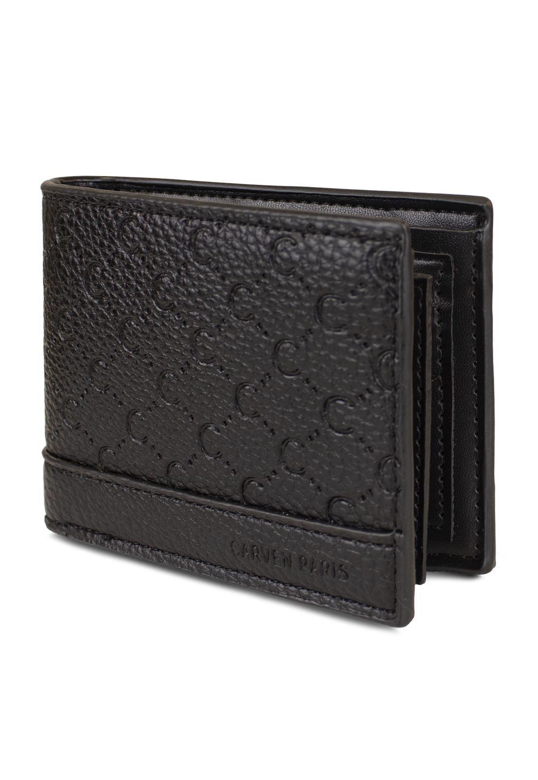 Billetera hombre Lucca negra con monedero Carven Paris-3