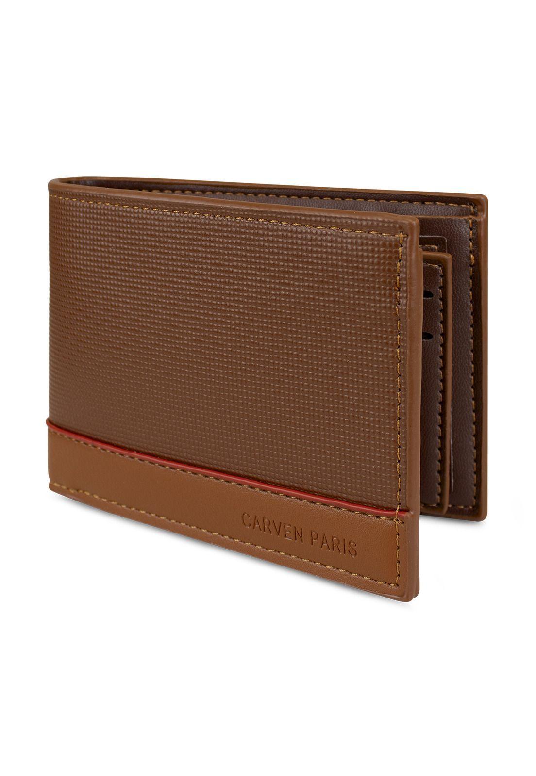 Billetera hombre Gino café con monedero Carven Paris-3