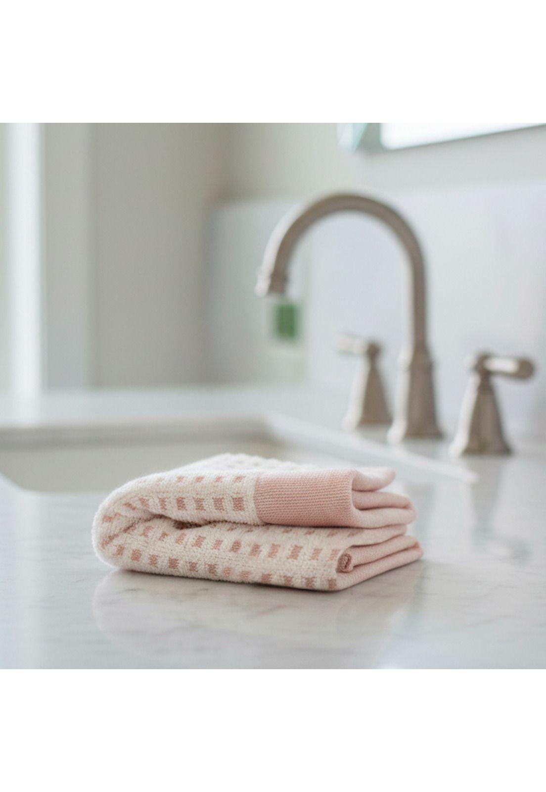 Pack 2 Toallas Algodón Rostro y Manos MARA Nautica Home blanca-rosa-3