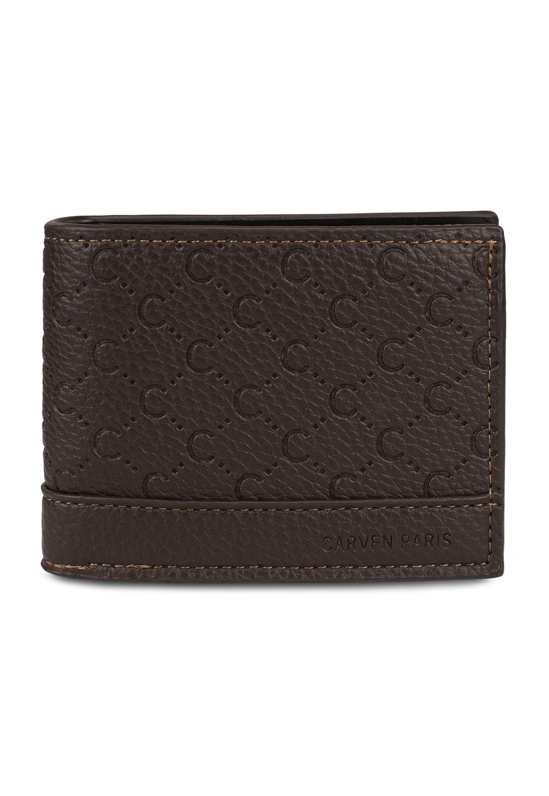 Billetera hombre Lucca café oscuro con monedero Carven Paris-2