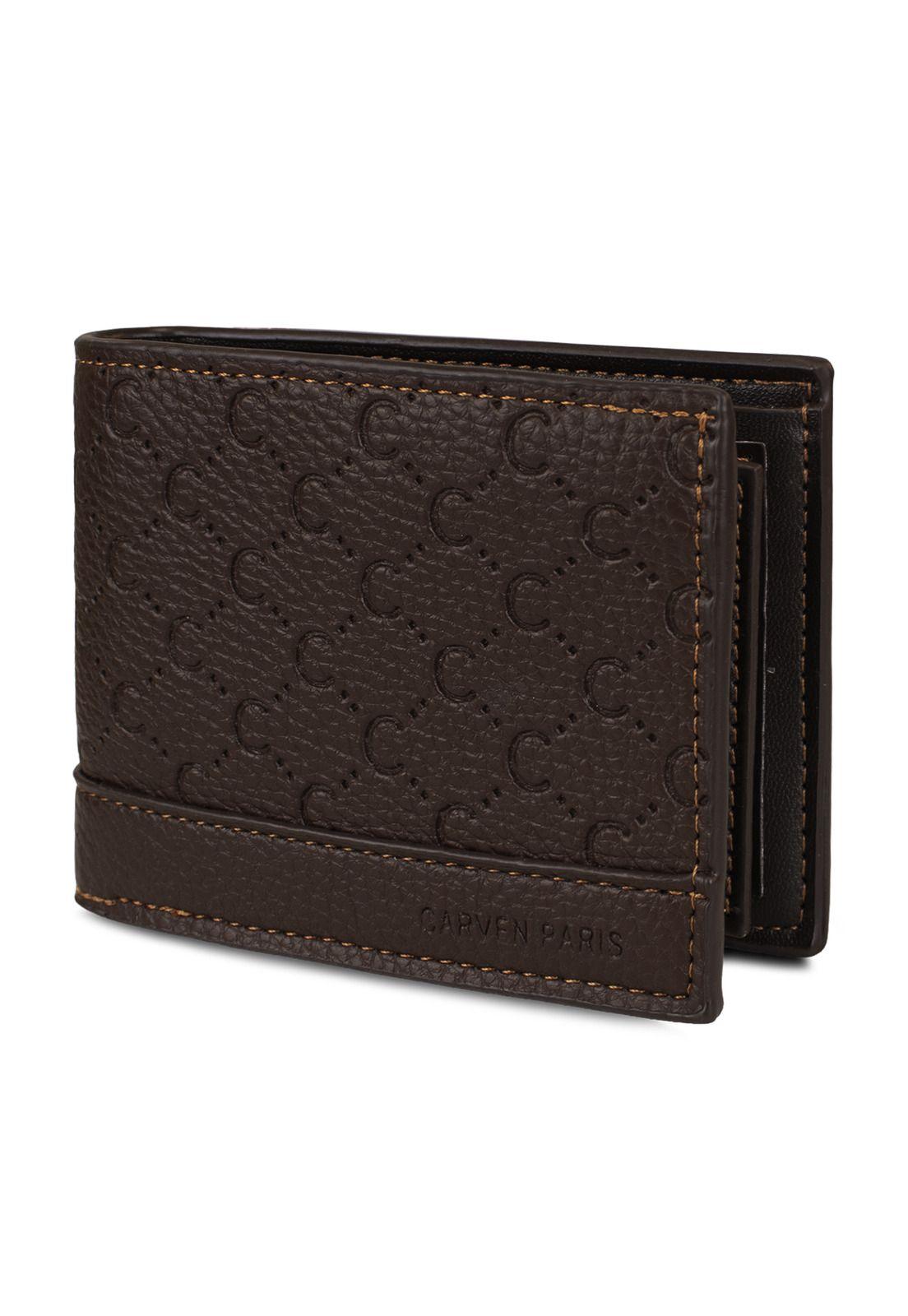 Billetera hombre Lucca café oscuro con monedero Carven Paris-3