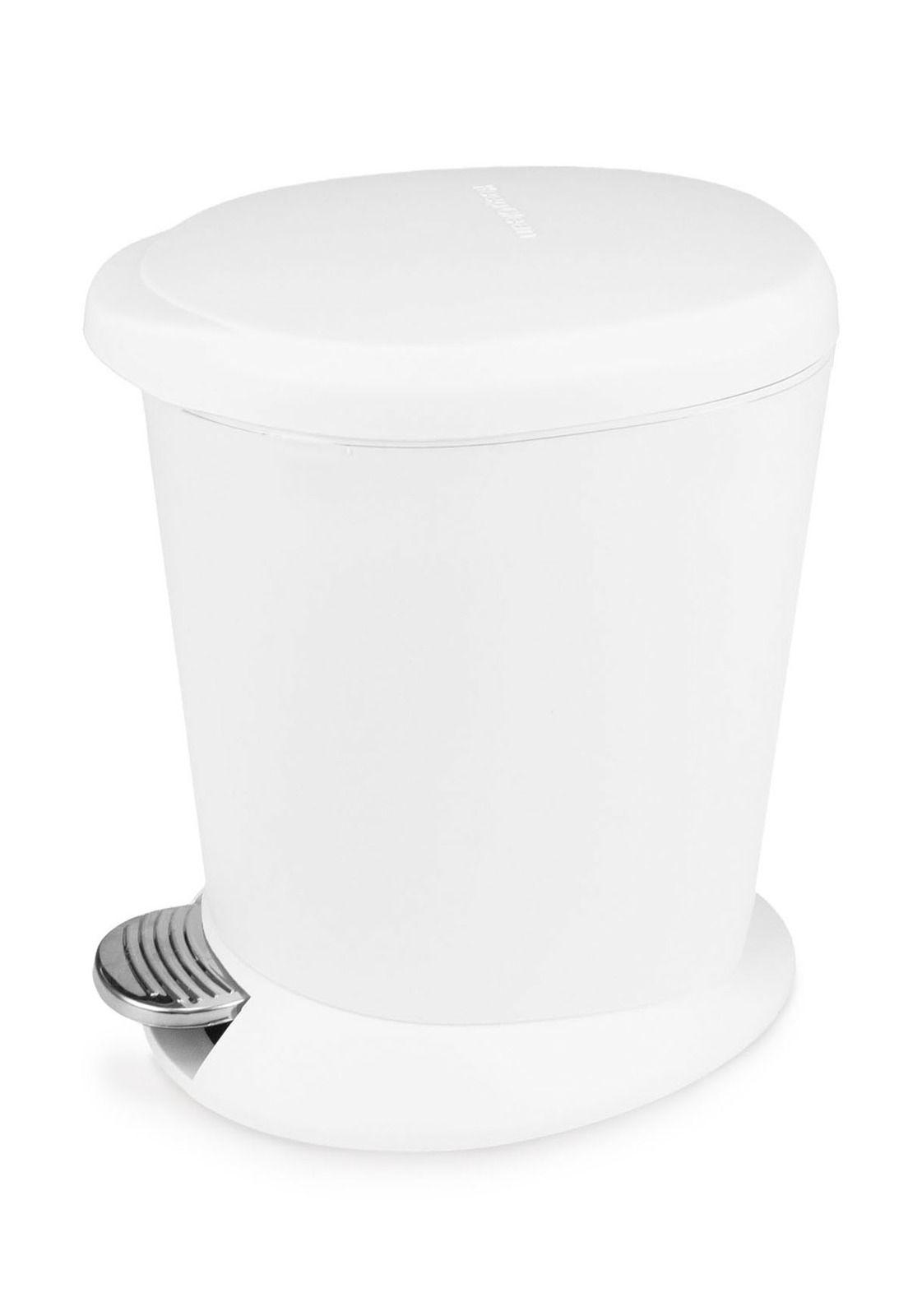 Basurero con Pedal 6 Litros baño cocina Cierre Suave blanco Nautica-2