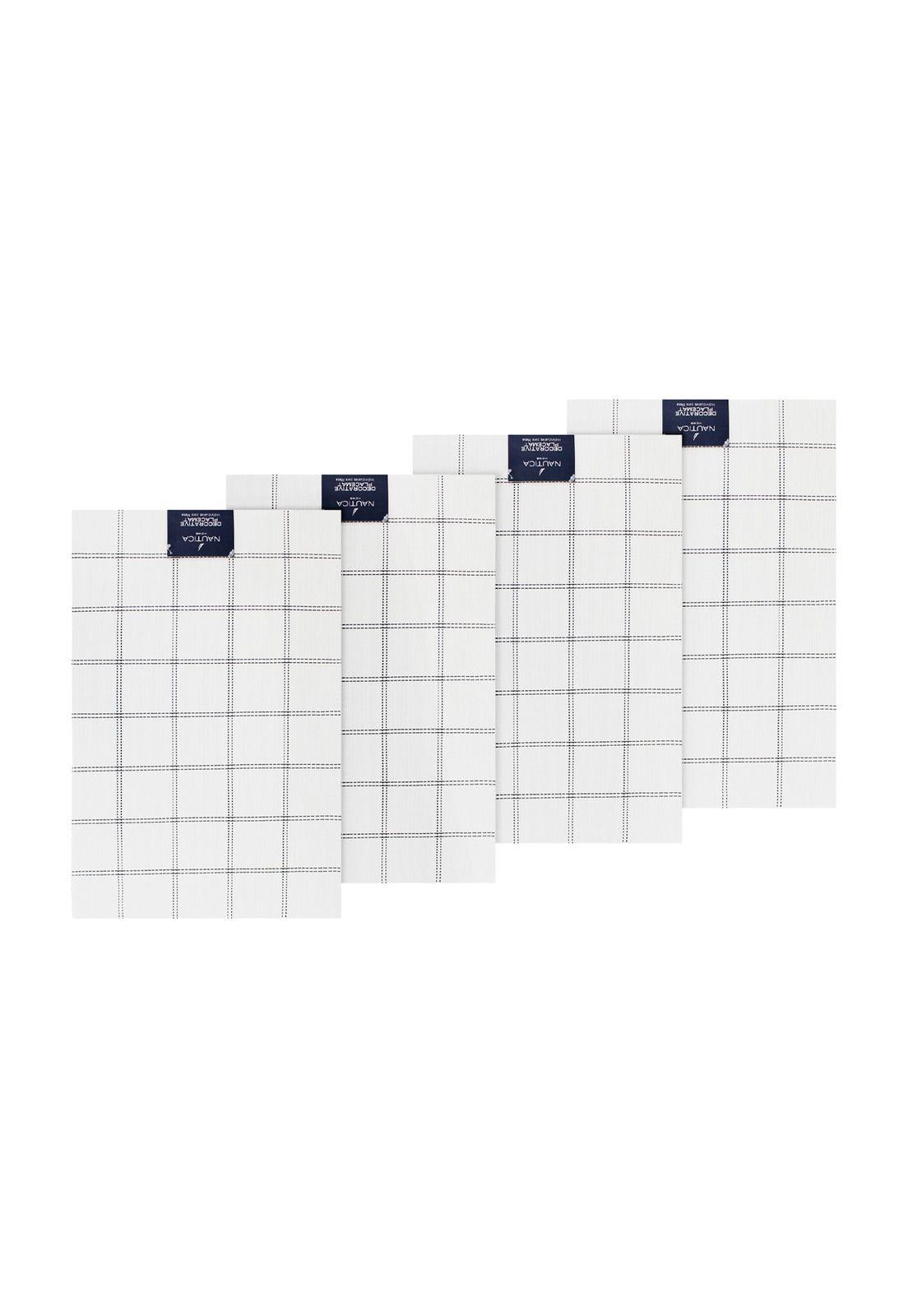 Pack 4 Individuales de mesa Nautica Home 45x30cm blanco a cuadros-3