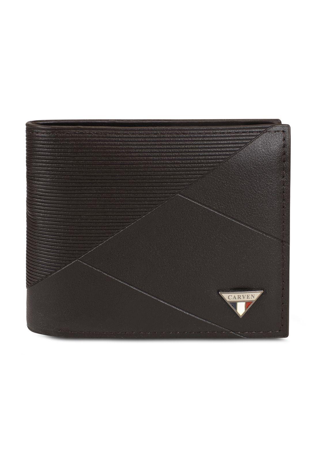 Billetera hombre Enzo café oscuro con monedero Carven Paris-2