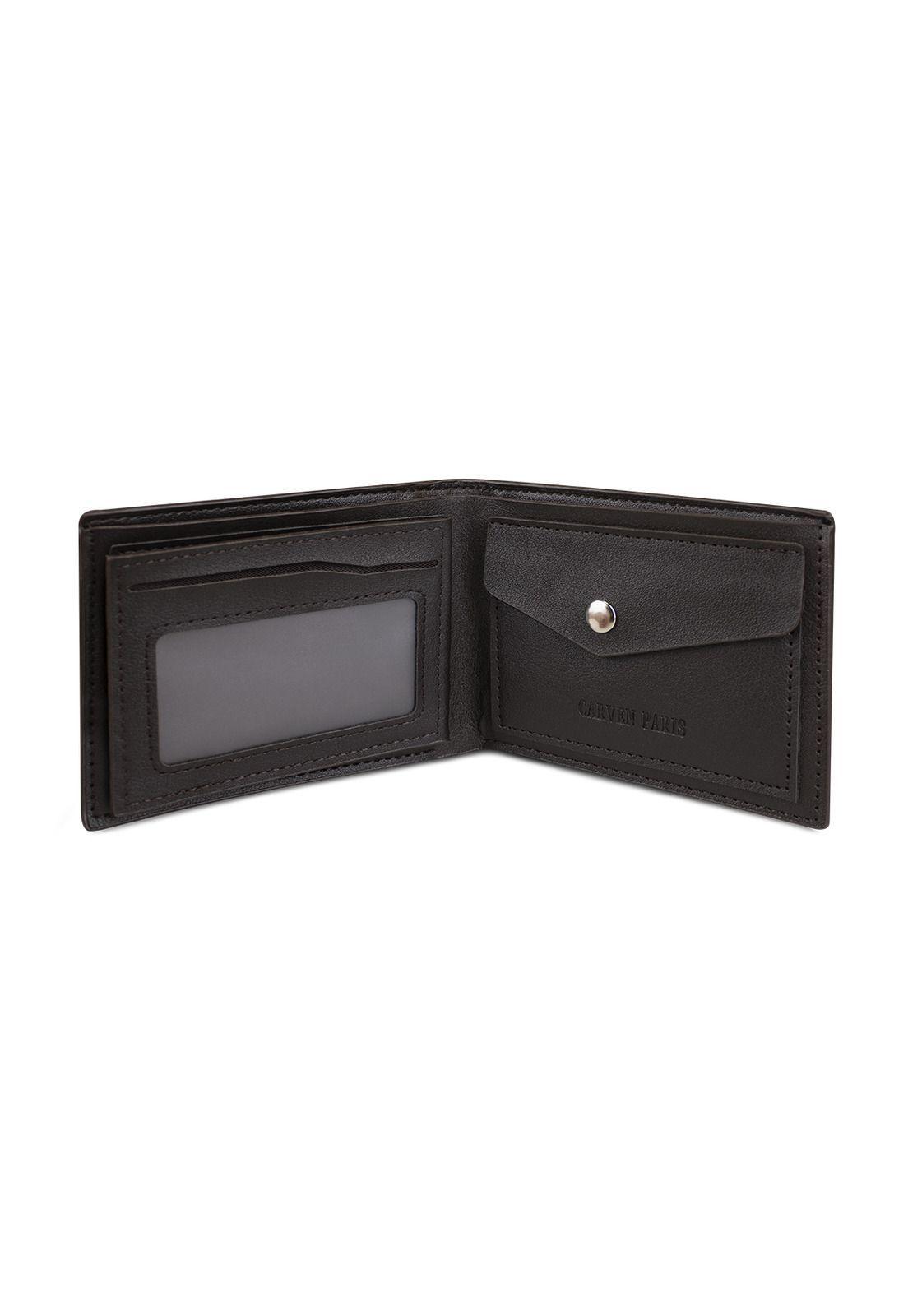 Billetera hombre Enzo café oscuro con monedero Carven Paris-6