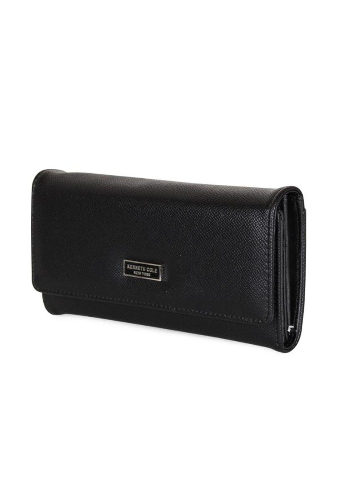 Billetera mujer Flap-Bessie negra Kenneth Cole-2