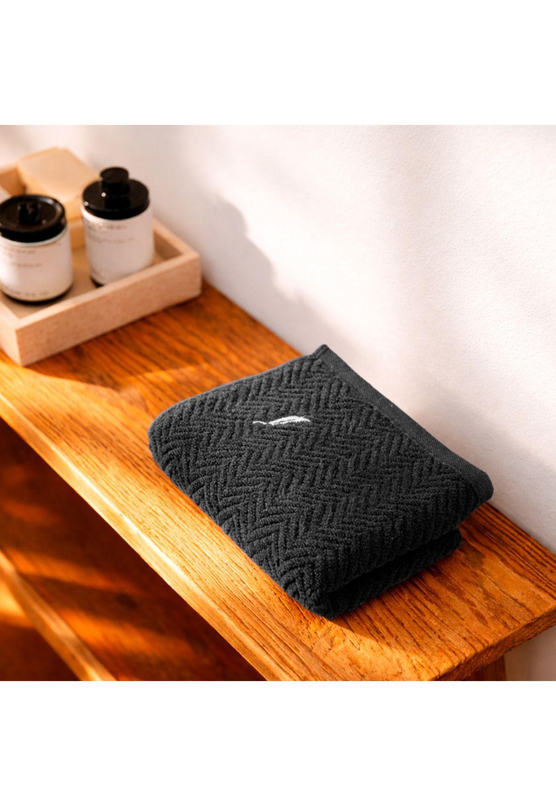 Set 2 Toallas Nautica VIS Cara+mano 100% algodón alta calidad negro-2