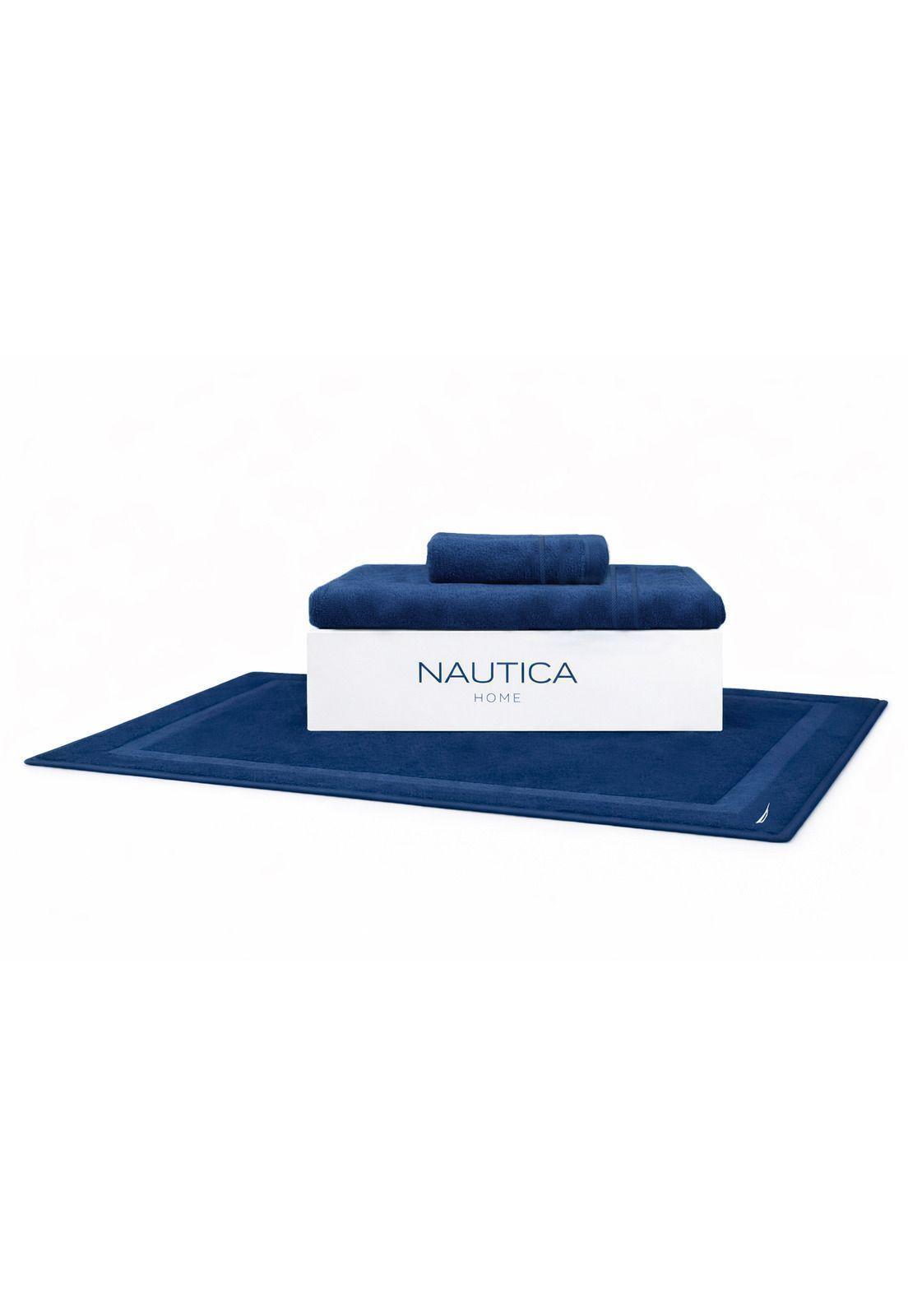 Set 3 Toallas Nautica SIGNATURE Cara+cuerpo+piso 100% algodón azul marino-0