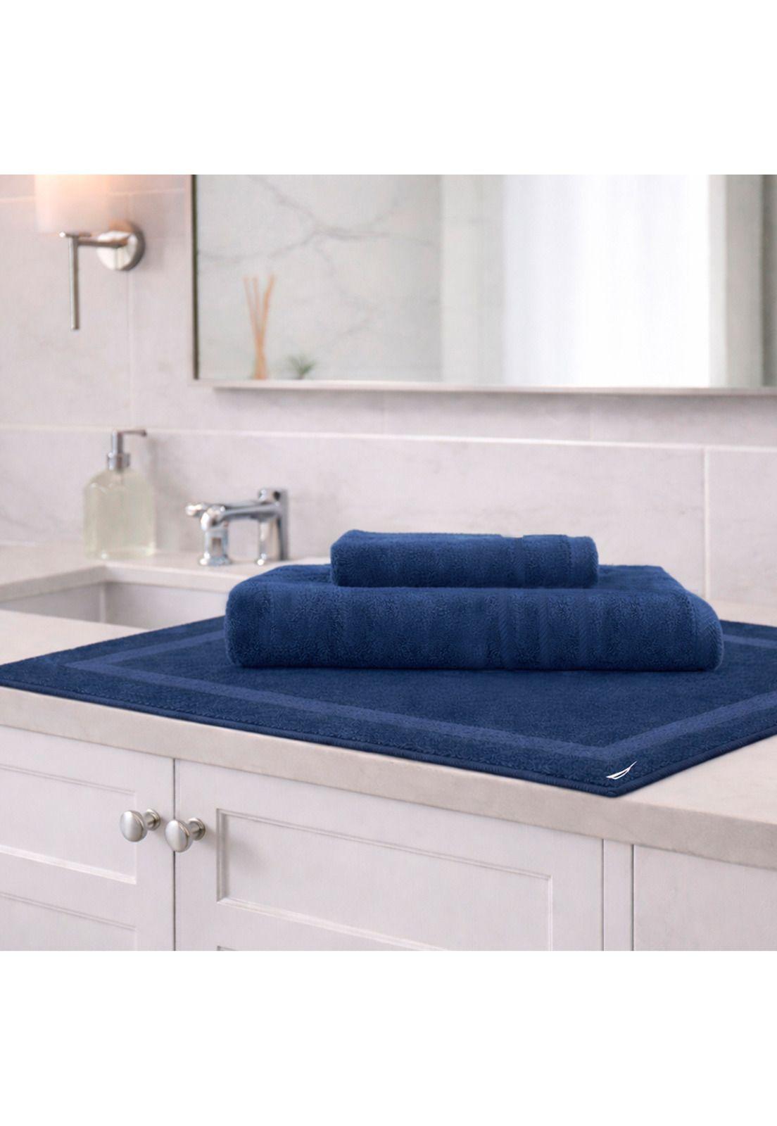 Set 3 Toallas Nautica SIGNATURE Cara+cuerpo+piso 100% algodón azul marino-1