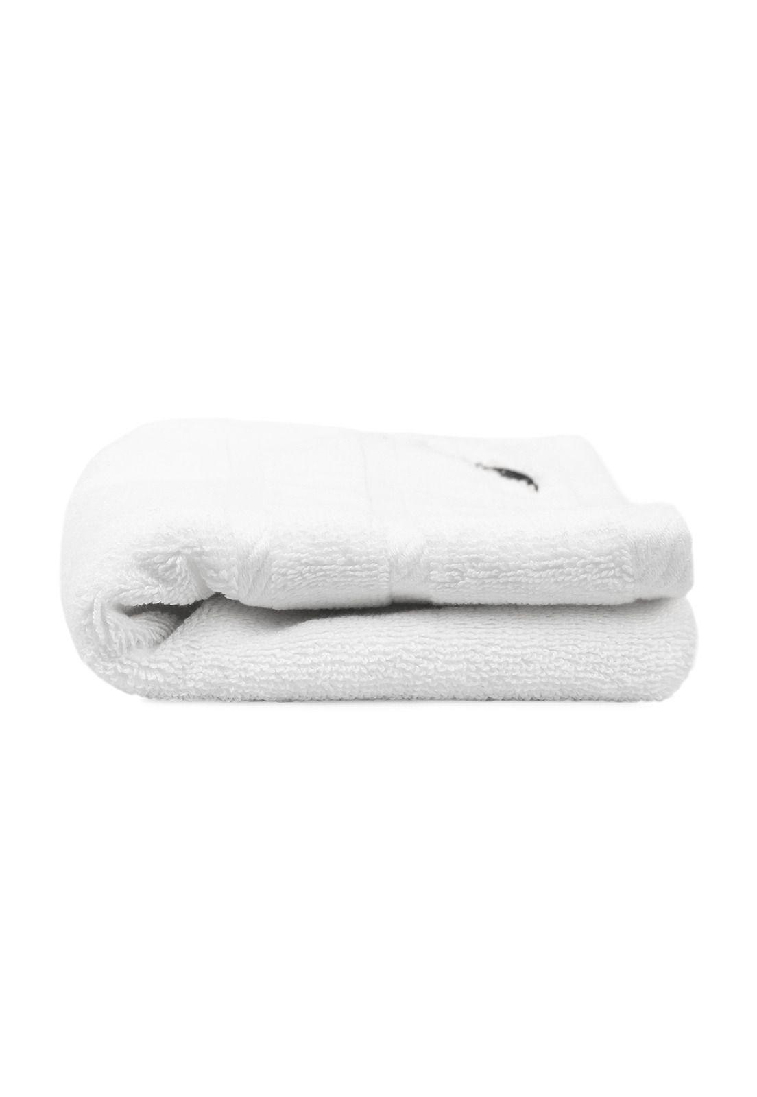 Toalla de mano Nautica SIGNATURE Premium 100% algodón blanca-2