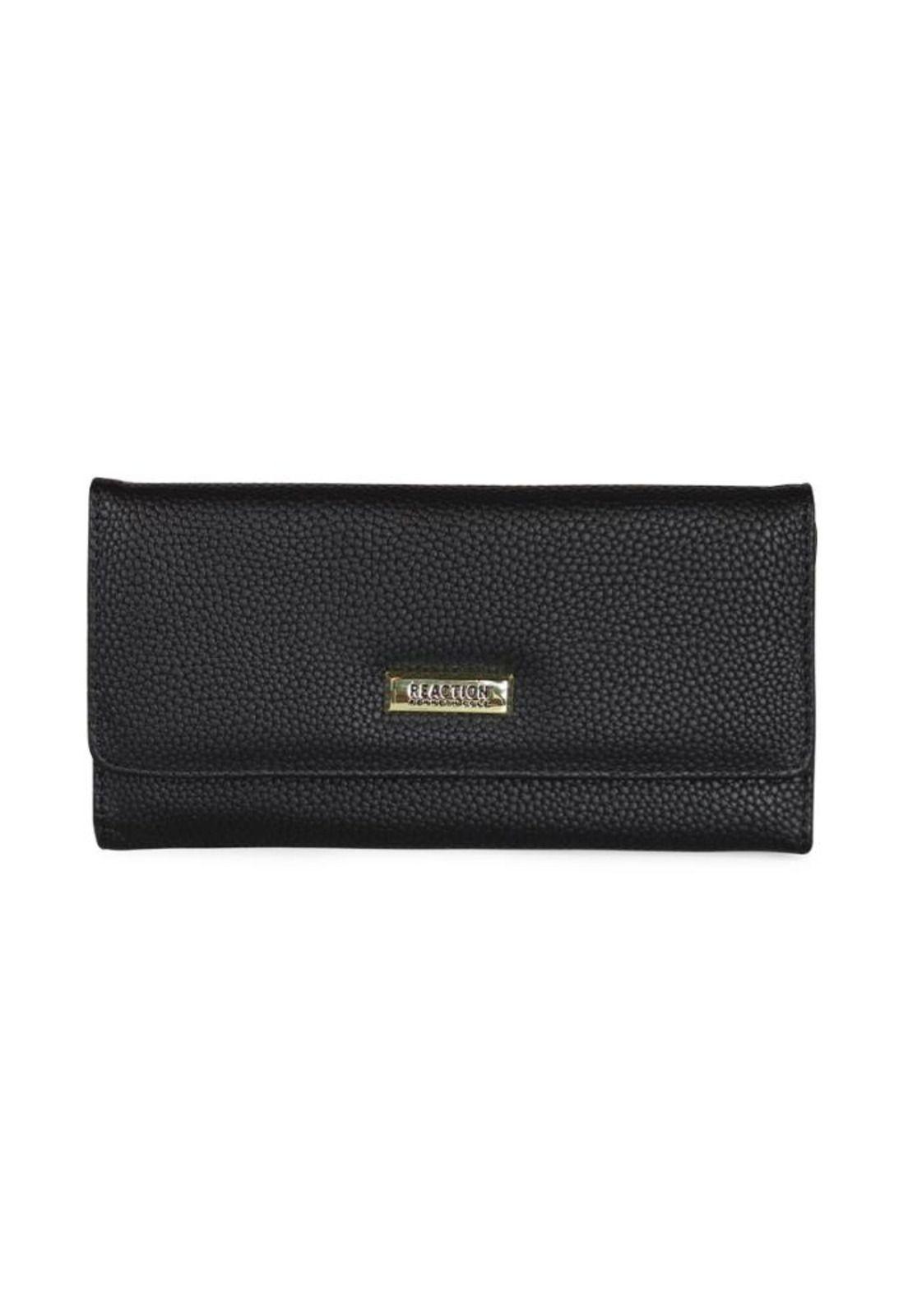 2 Billeteras de mujer Fidelia negra y gris Kenneth Cole-2