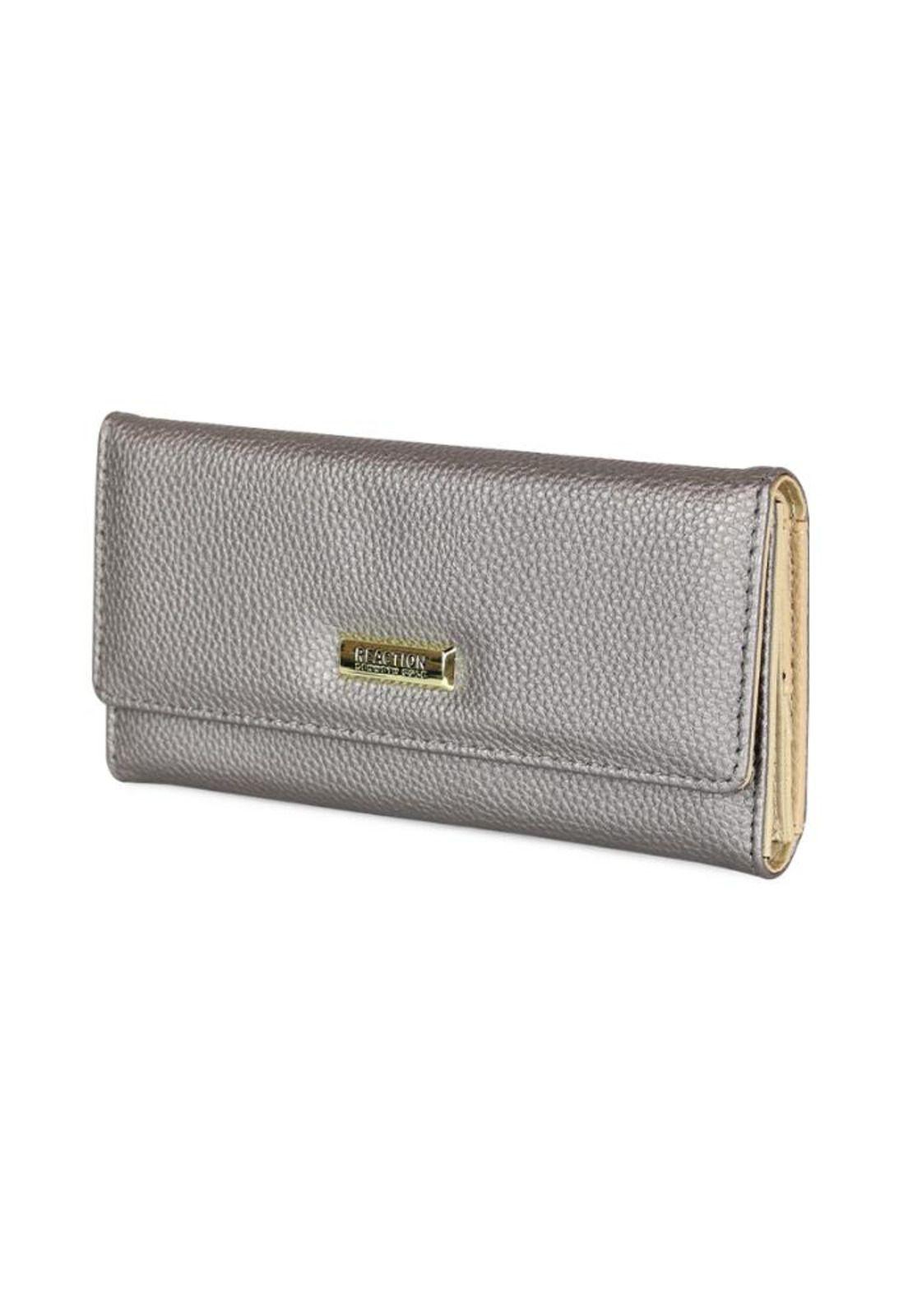 2 Billeteras de mujer Fidelia negra y gris Kenneth Cole-5