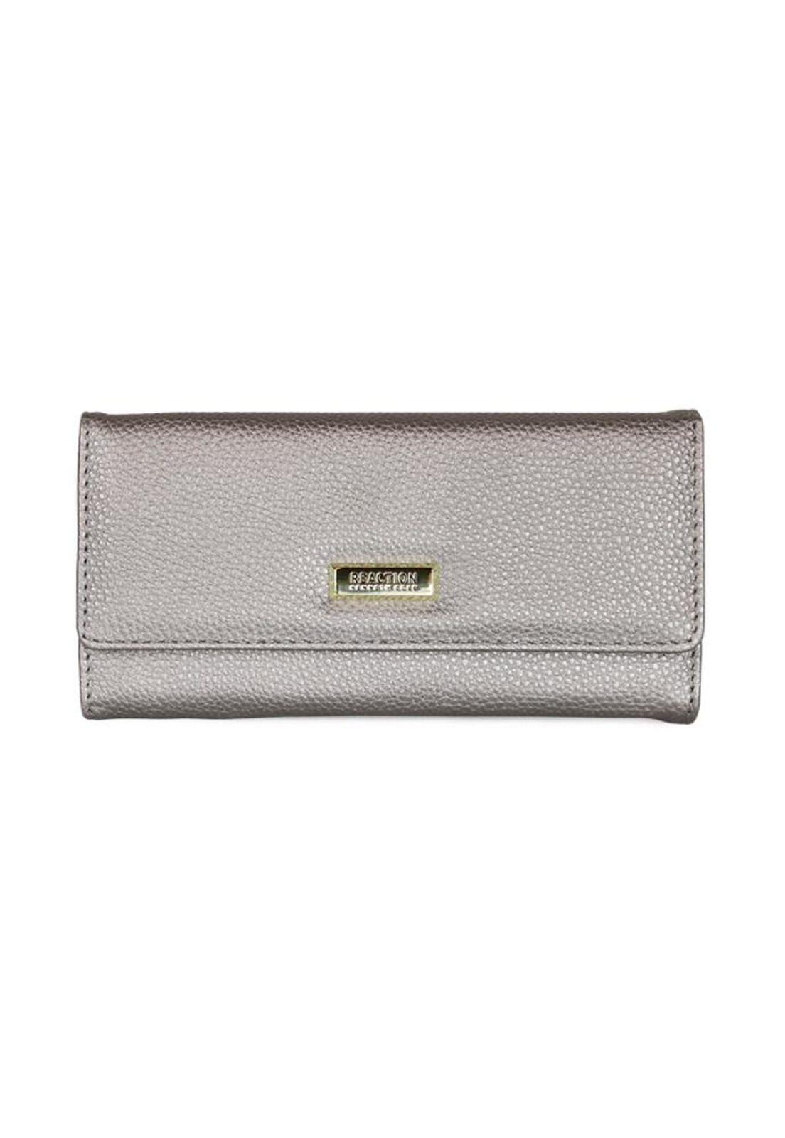 2 Billeteras de mujer Fidelia negra y gris Kenneth Cole-6