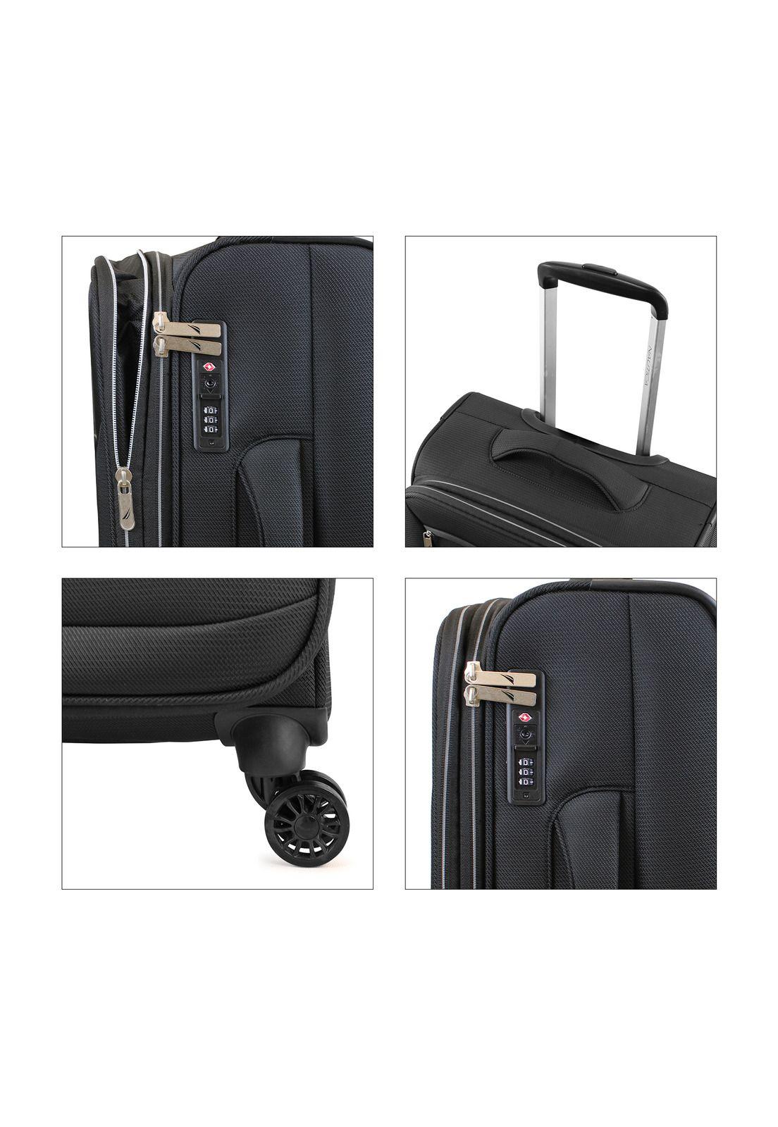 Set de 3 maletas de tela S+M+L Nautica Valencia negra-2