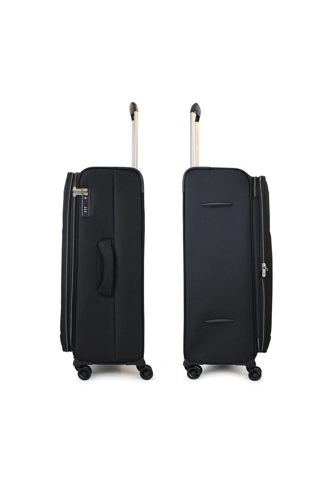 Set de 3 maletas de tela S+M+L Nautica Valencia negra-5