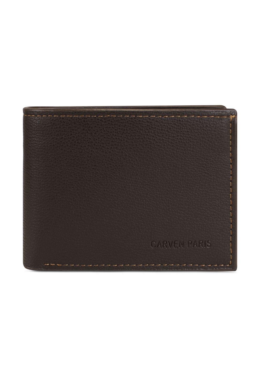 Billetera hombre Bruno café oscuro con monedero Carven Paris-2