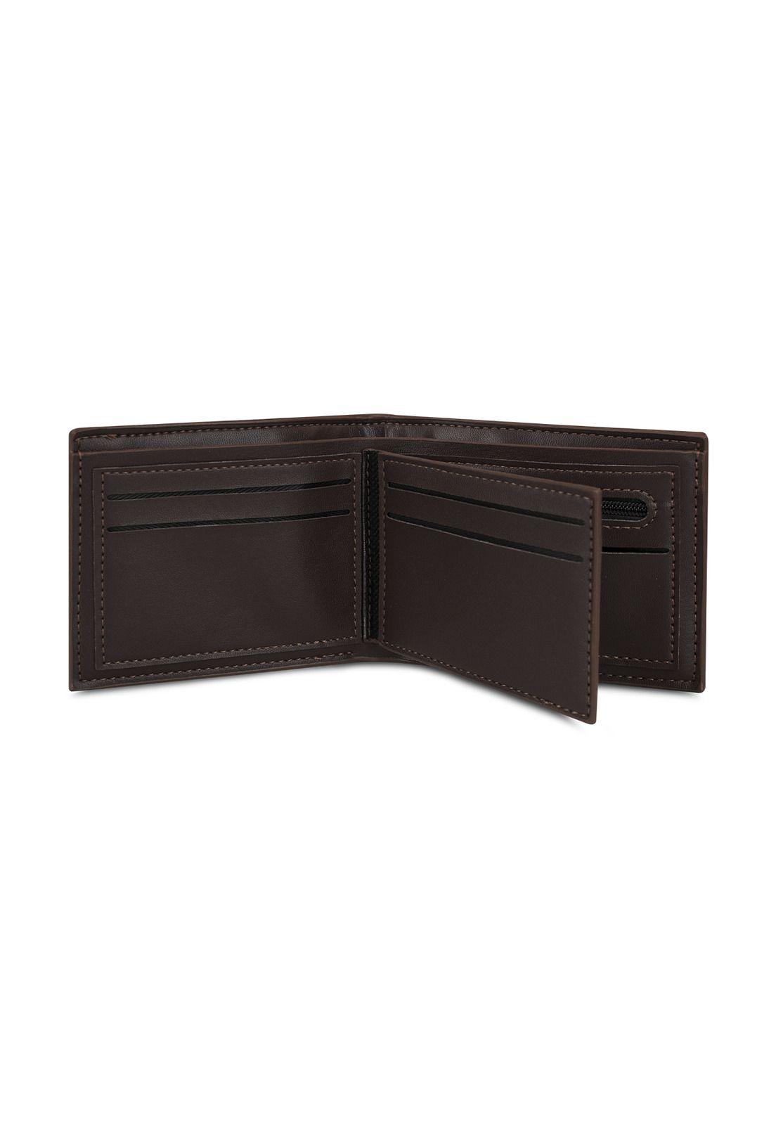 Billetera hombre Bruno café oscuro con monedero Carven Paris-5
