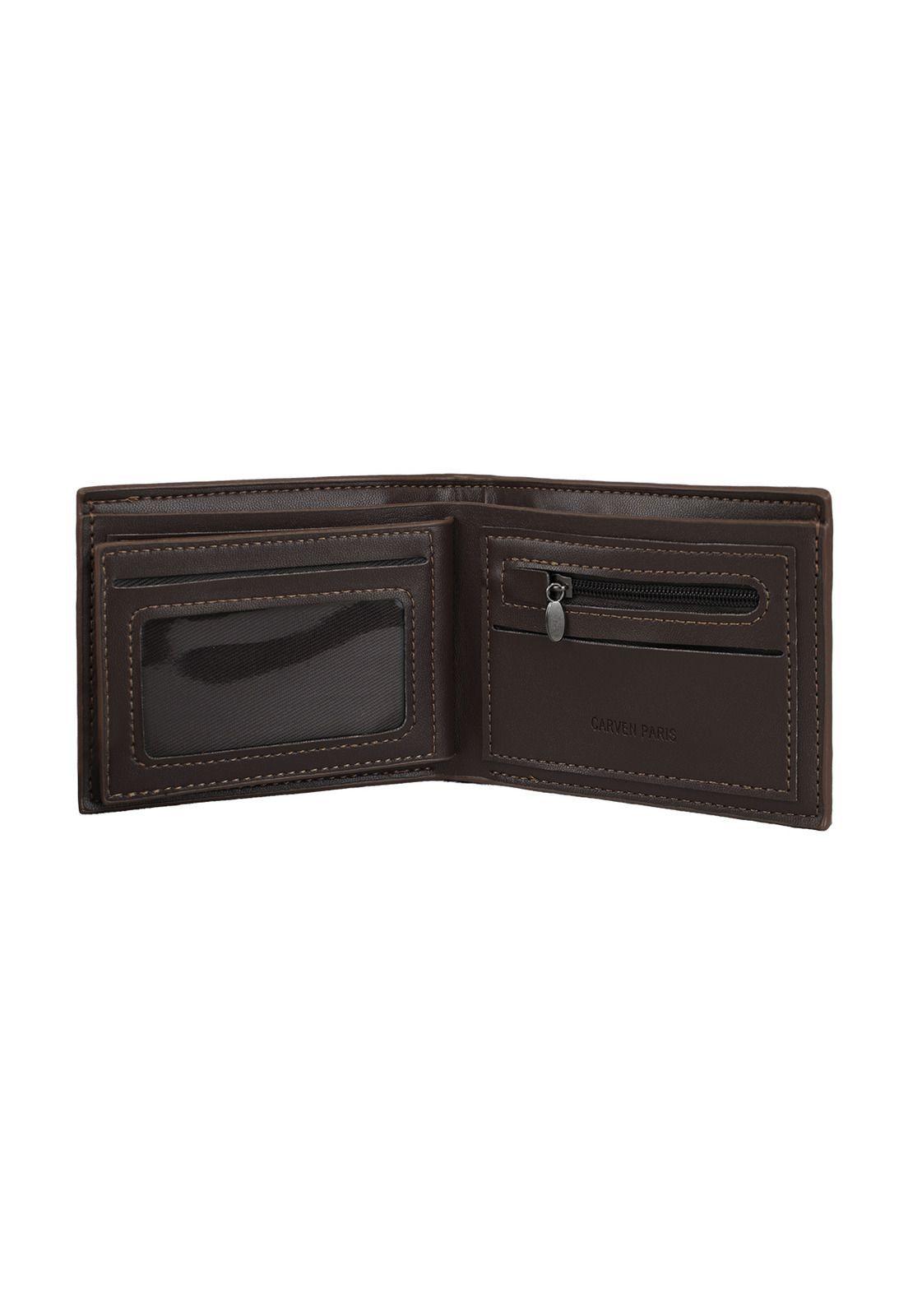 Billetera hombre Bruno café oscuro con monedero Carven Paris-6