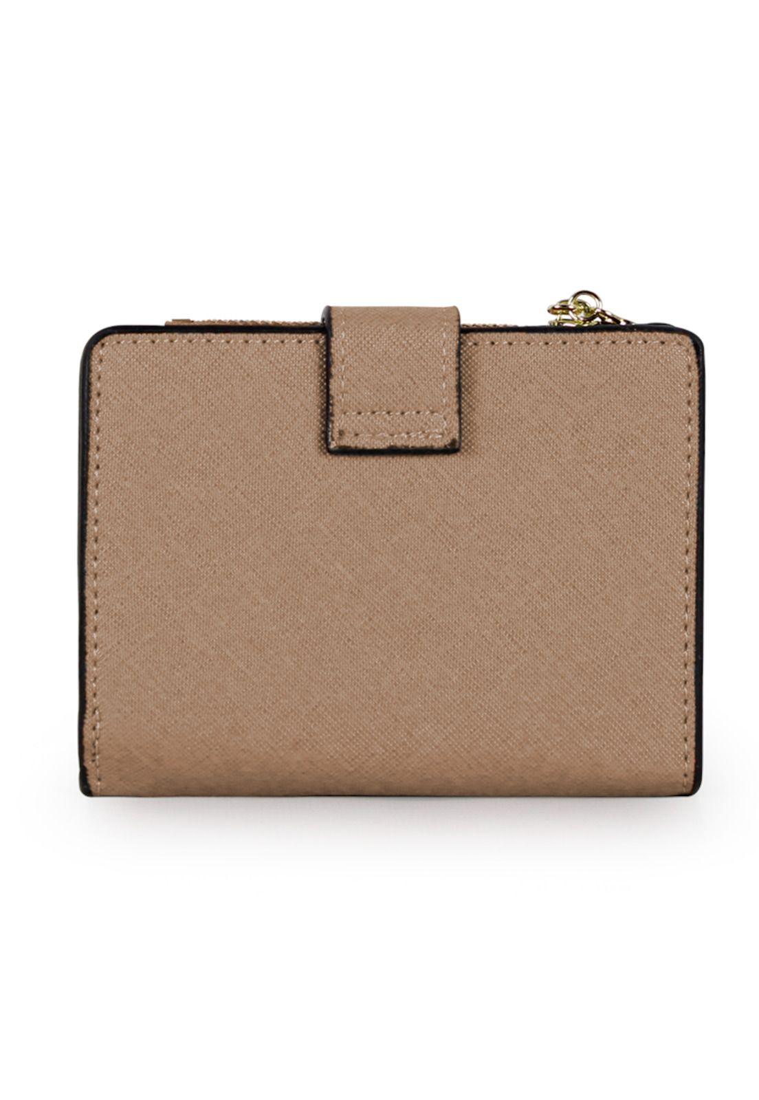 Pack Billetera Briana taupe + Pañuelo Omani beige Carven-2