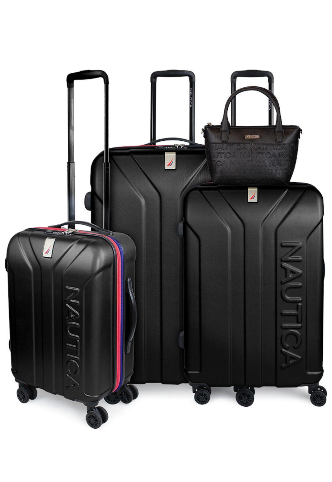 Set Nautica 3 Maletas Prime S+M+L + Bolso Delray negro-0
