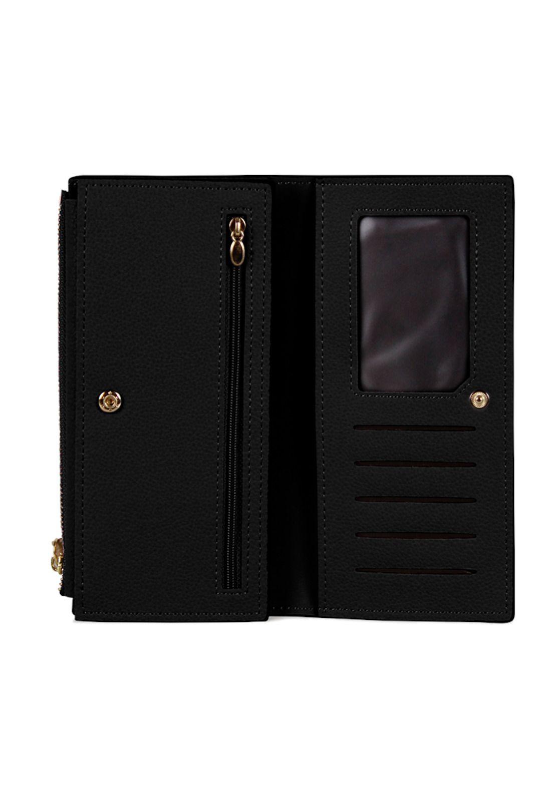 Pack Billetera Delia negra + Pañuelo Oni negro Carven-2