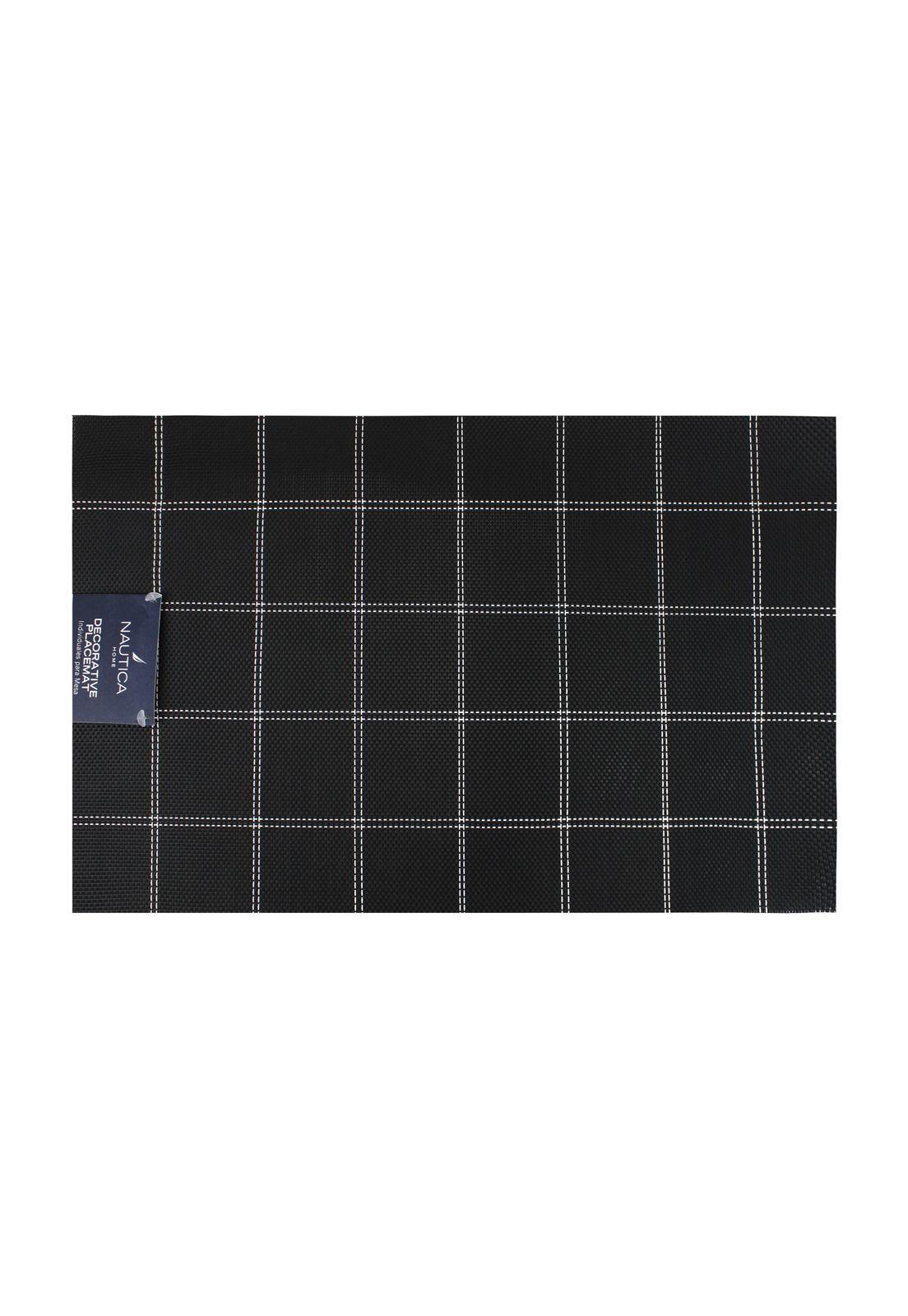 Pack 2 Individuales de mesa Nautica Home 45x30cm negro a cuadros-1