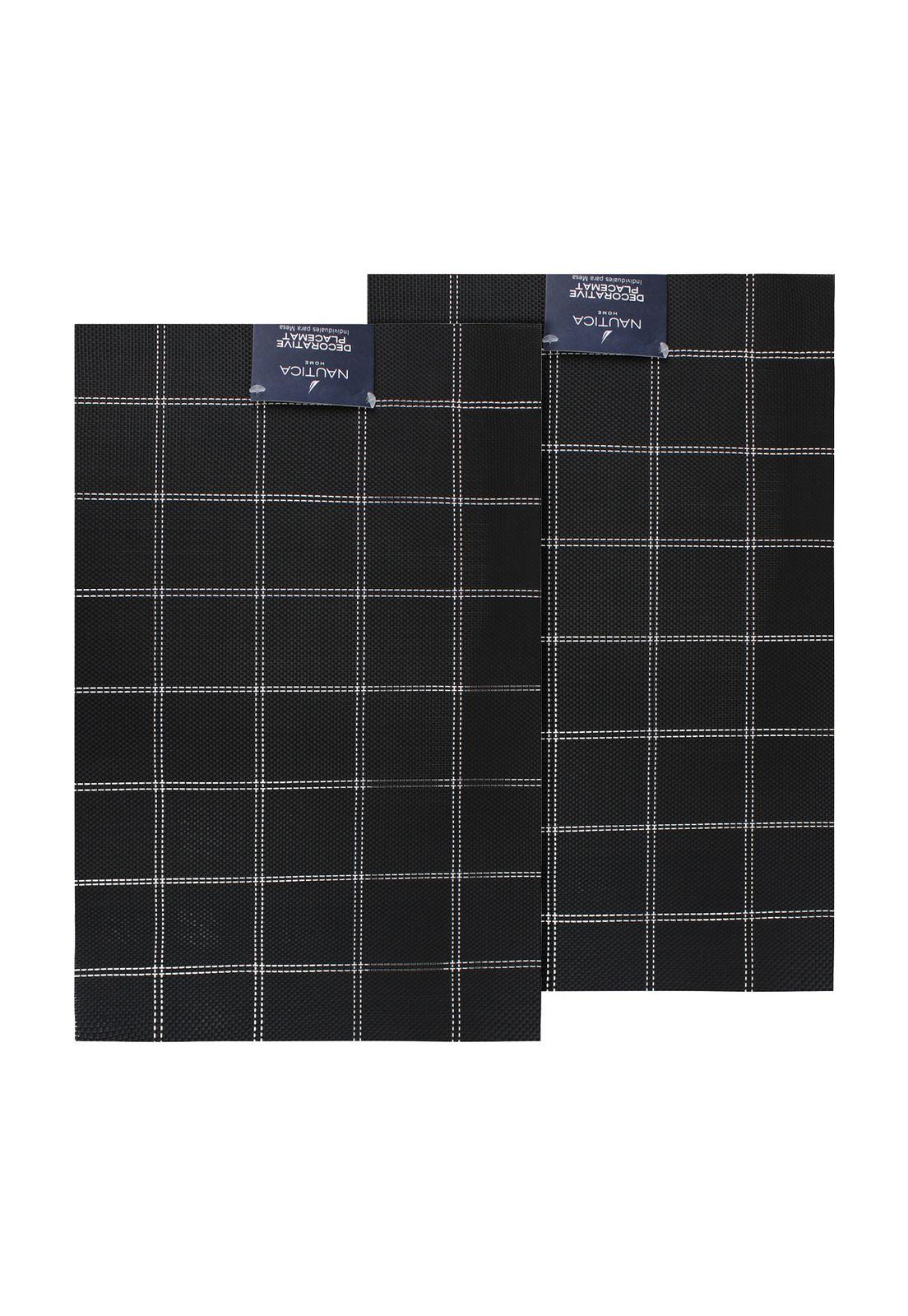 Pack 2 Individuales de mesa Nautica Home 45x30cm negro a cuadros-3