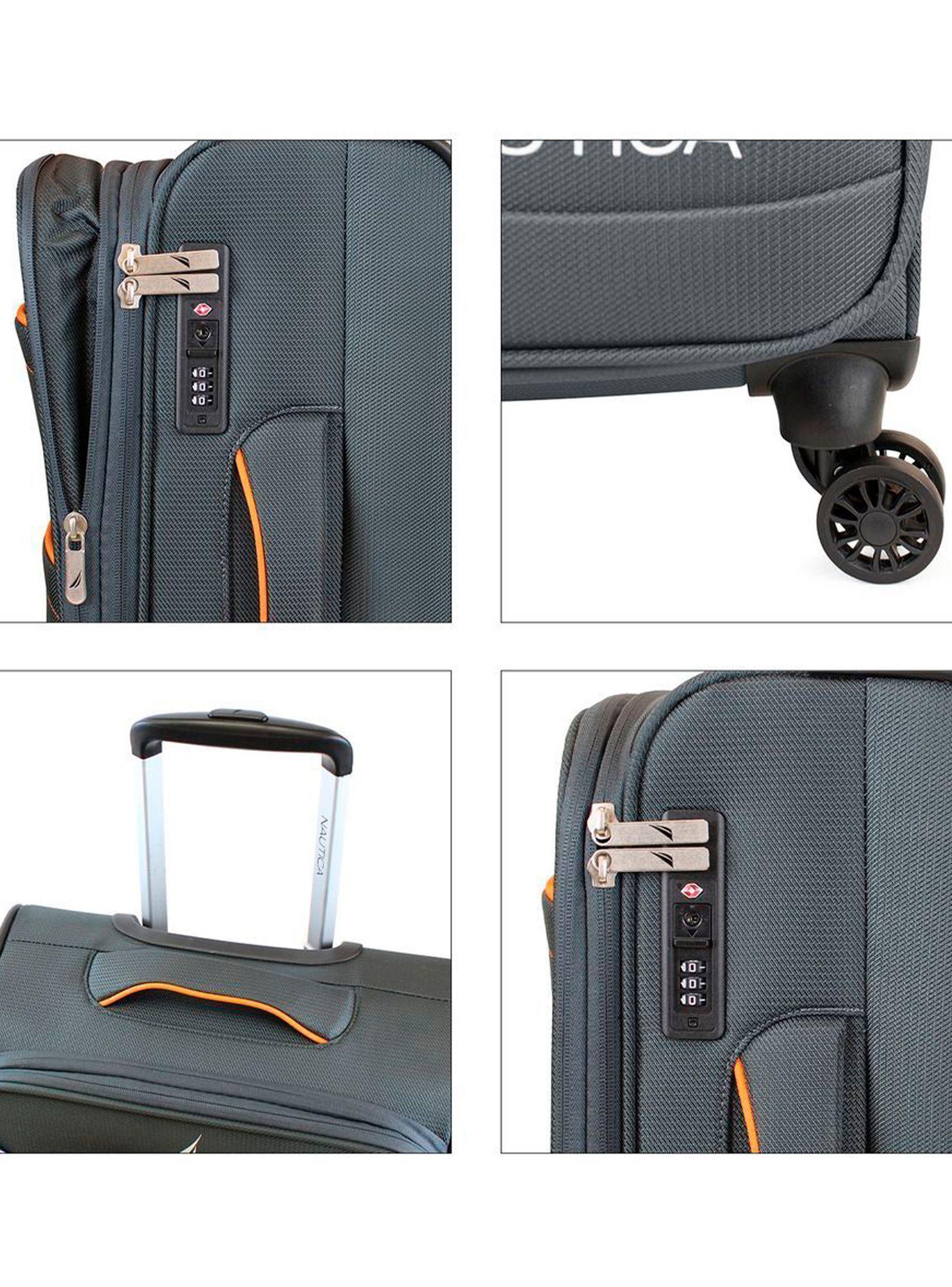 Set de 3 maletas blandas de tela S+M+L Nautica Lisboa gris-2