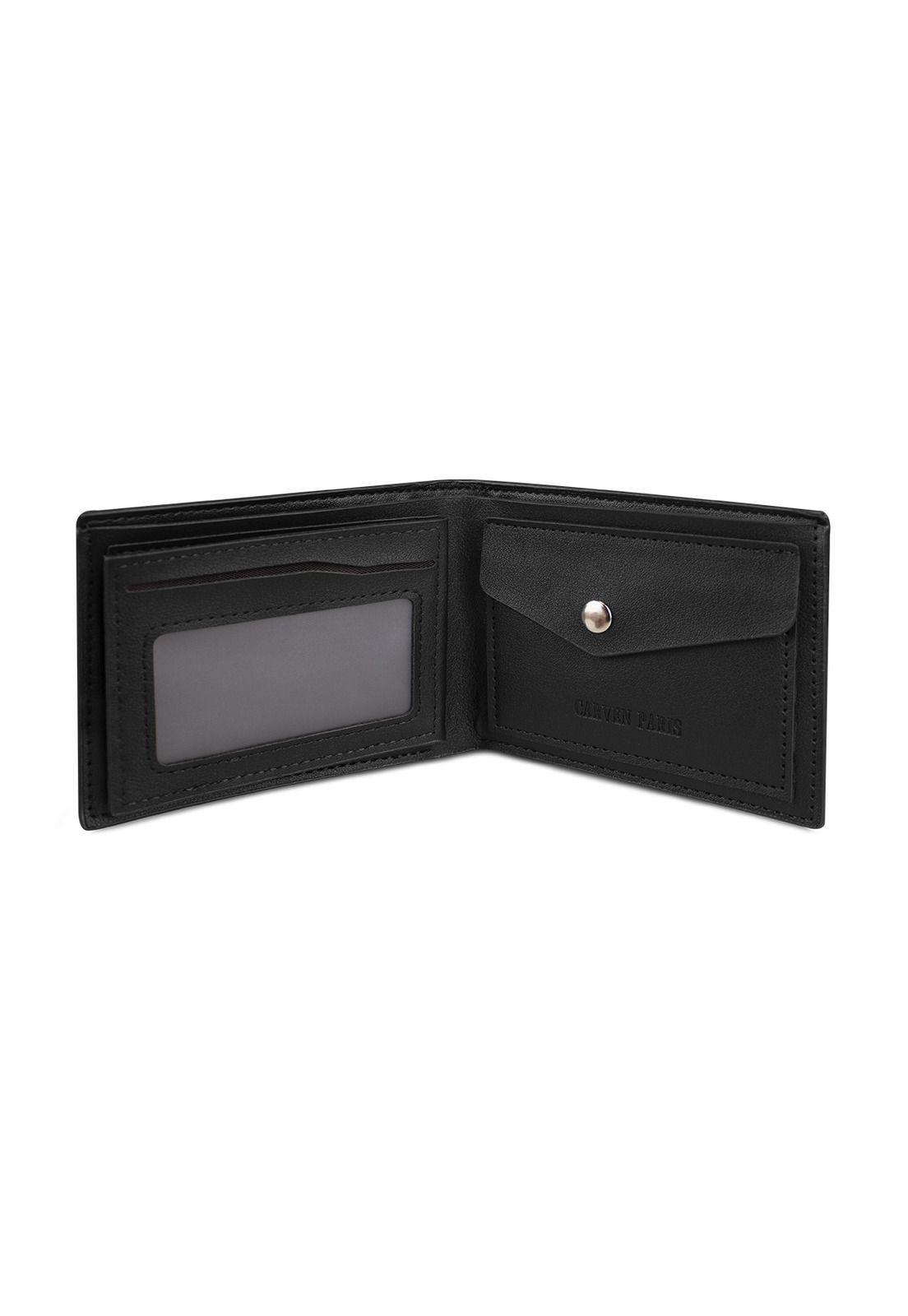 Billetera hombre Enzo negra con monedero Carven Paris-6