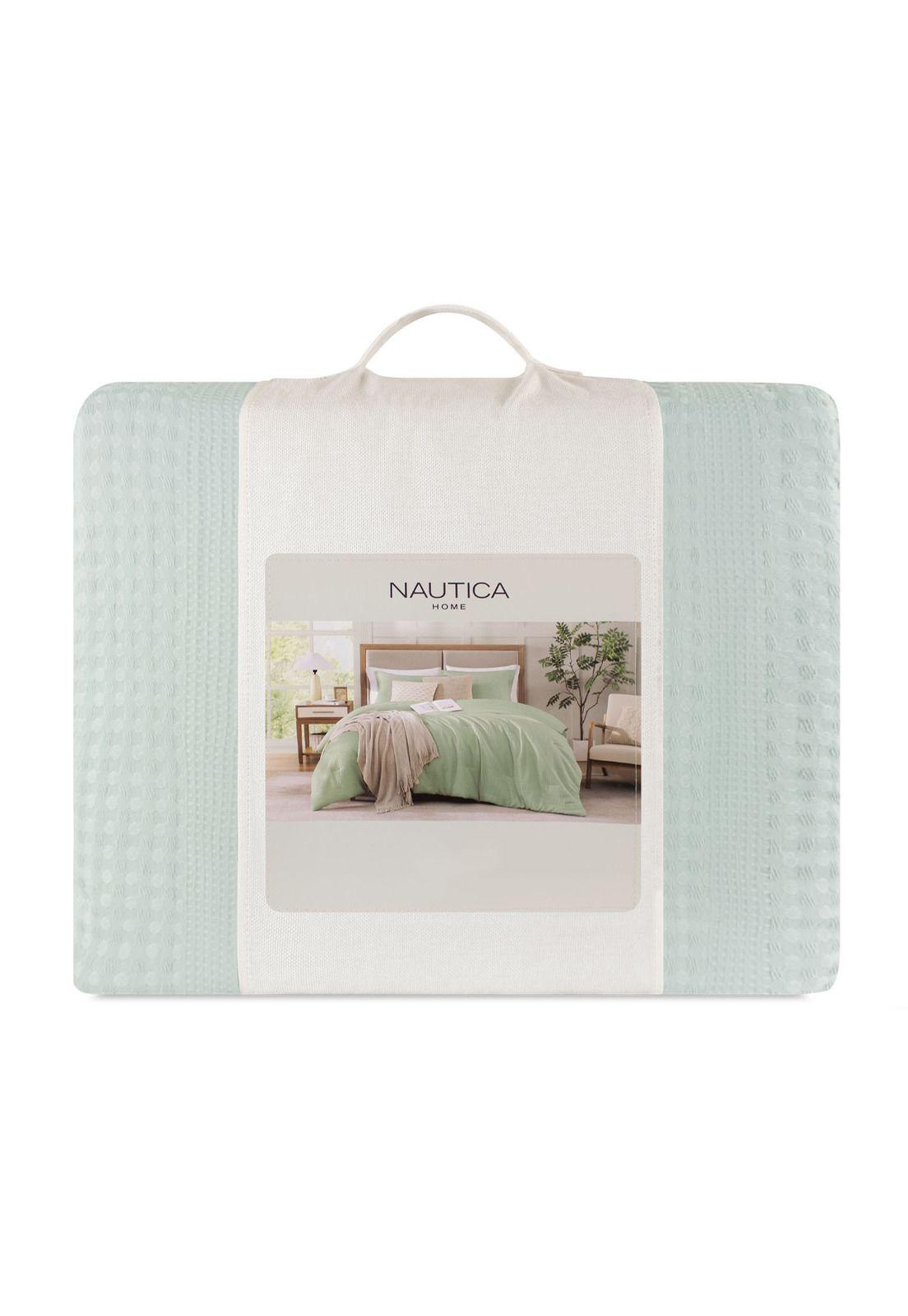 Cubrecama Queen Reversible + Fundas Nautica Home Verde agua-1