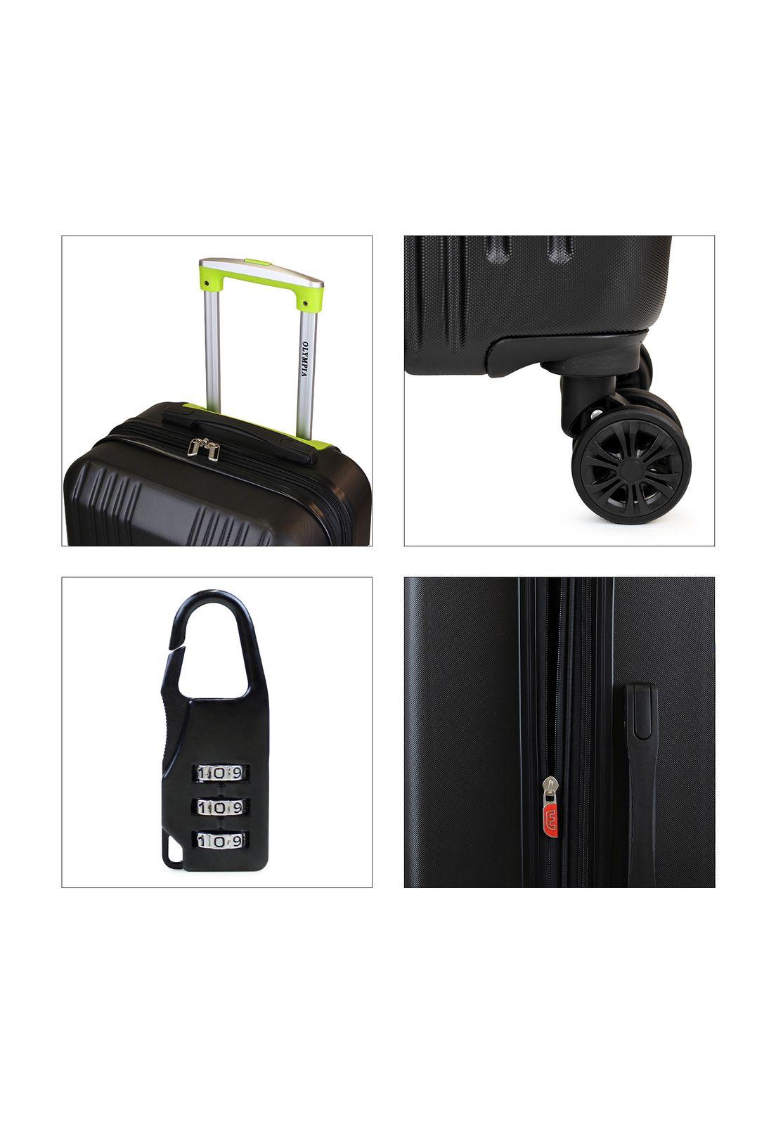 Set de 3 maletas S+M+L Olympia negro-verde-2