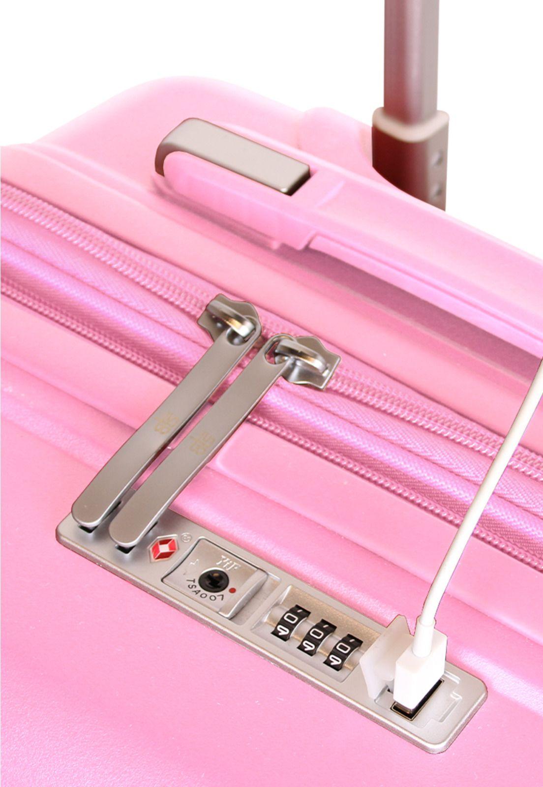 Maleta cabina Xpos rosada + Morral de regalo Swiss Bag-2
