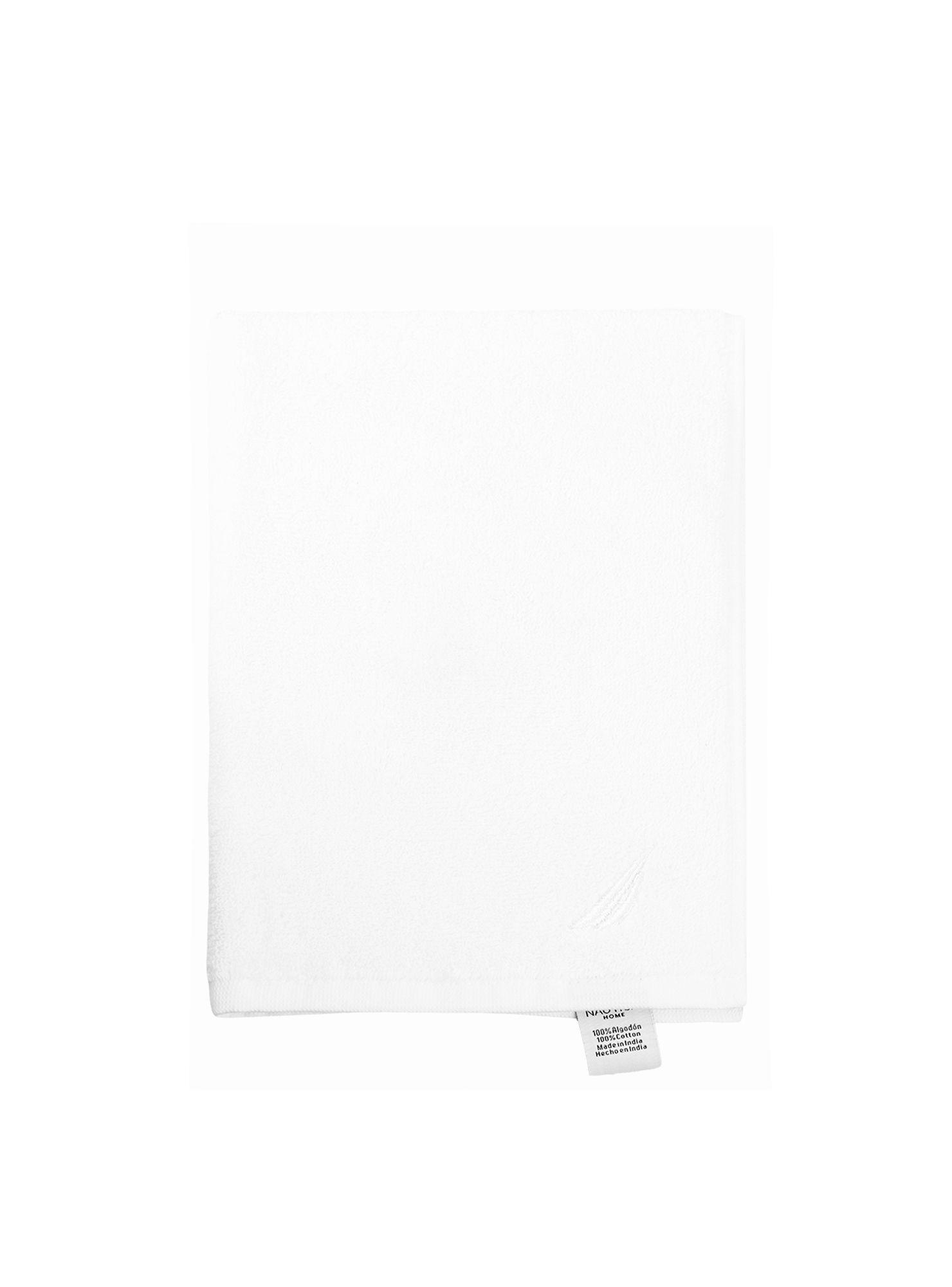 Toalla de mano Nautica 100% algodón textura esponjosa blanca-1