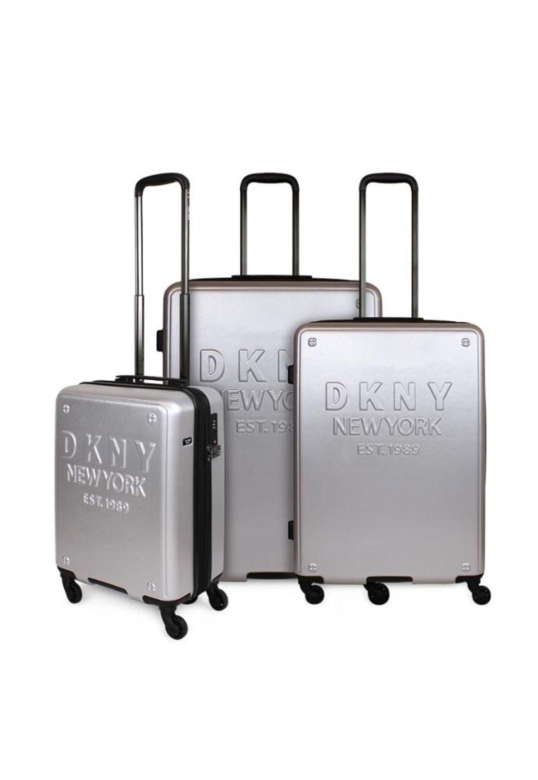 Set 3 maletas Donna Karan New Yorker cabina S+M+L gris DKNY-0