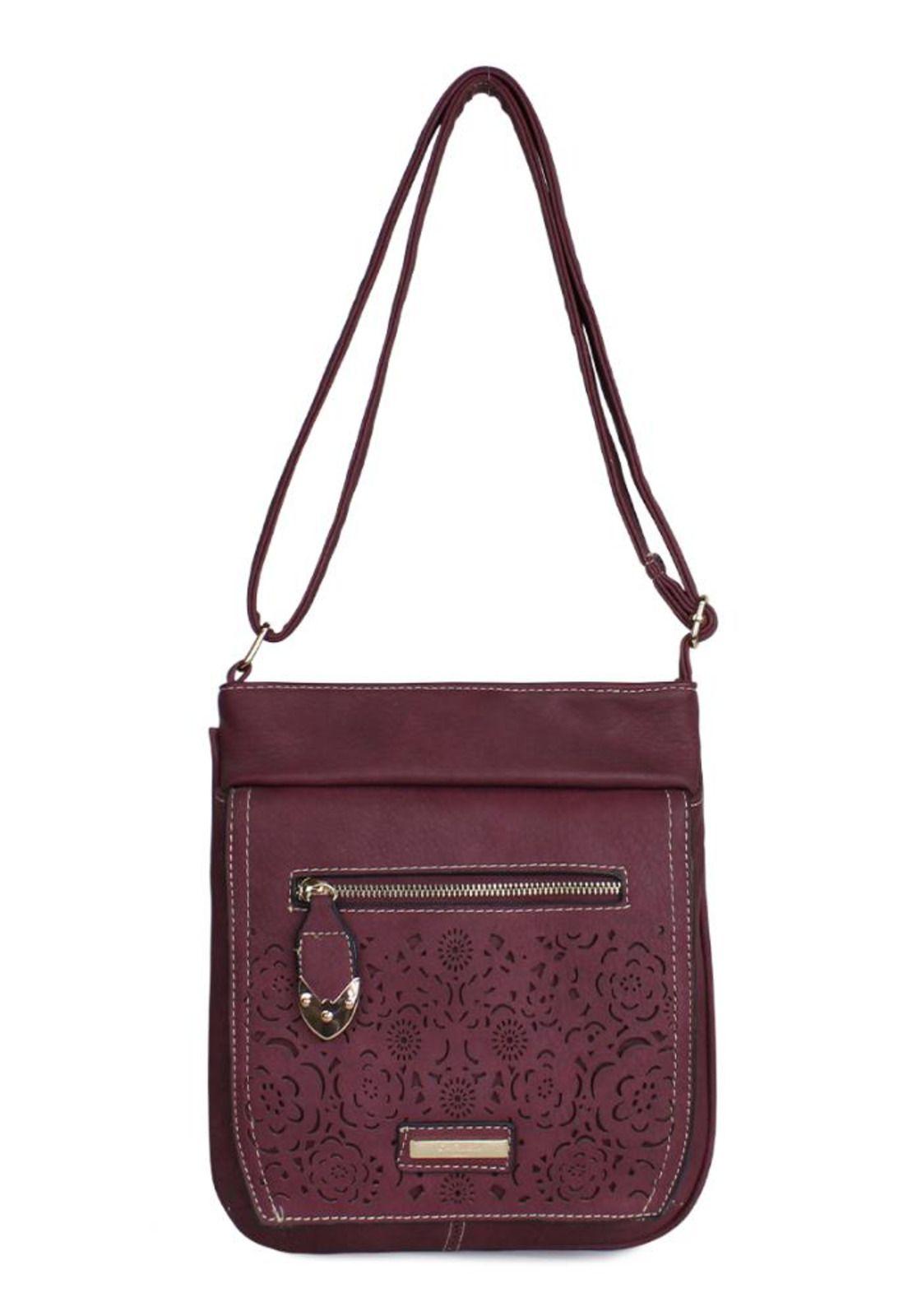 Cartera Flower burdeo Carven-0