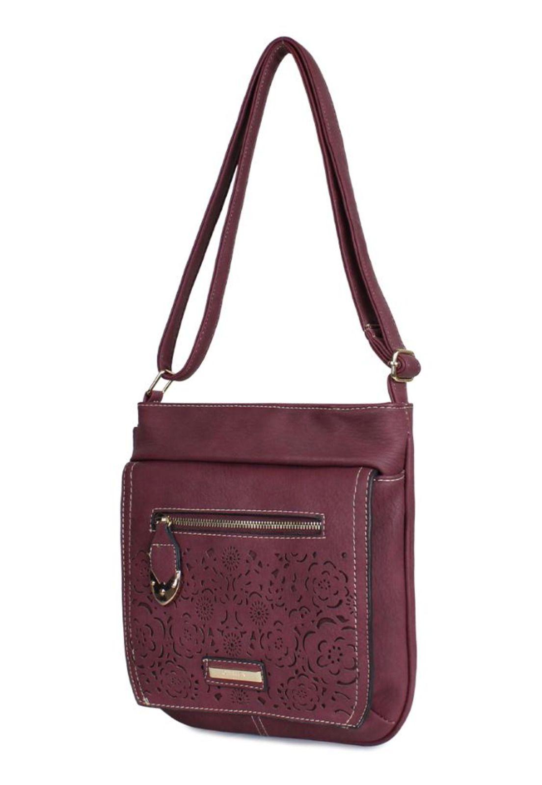 Cartera Flower burdeo Carven-1