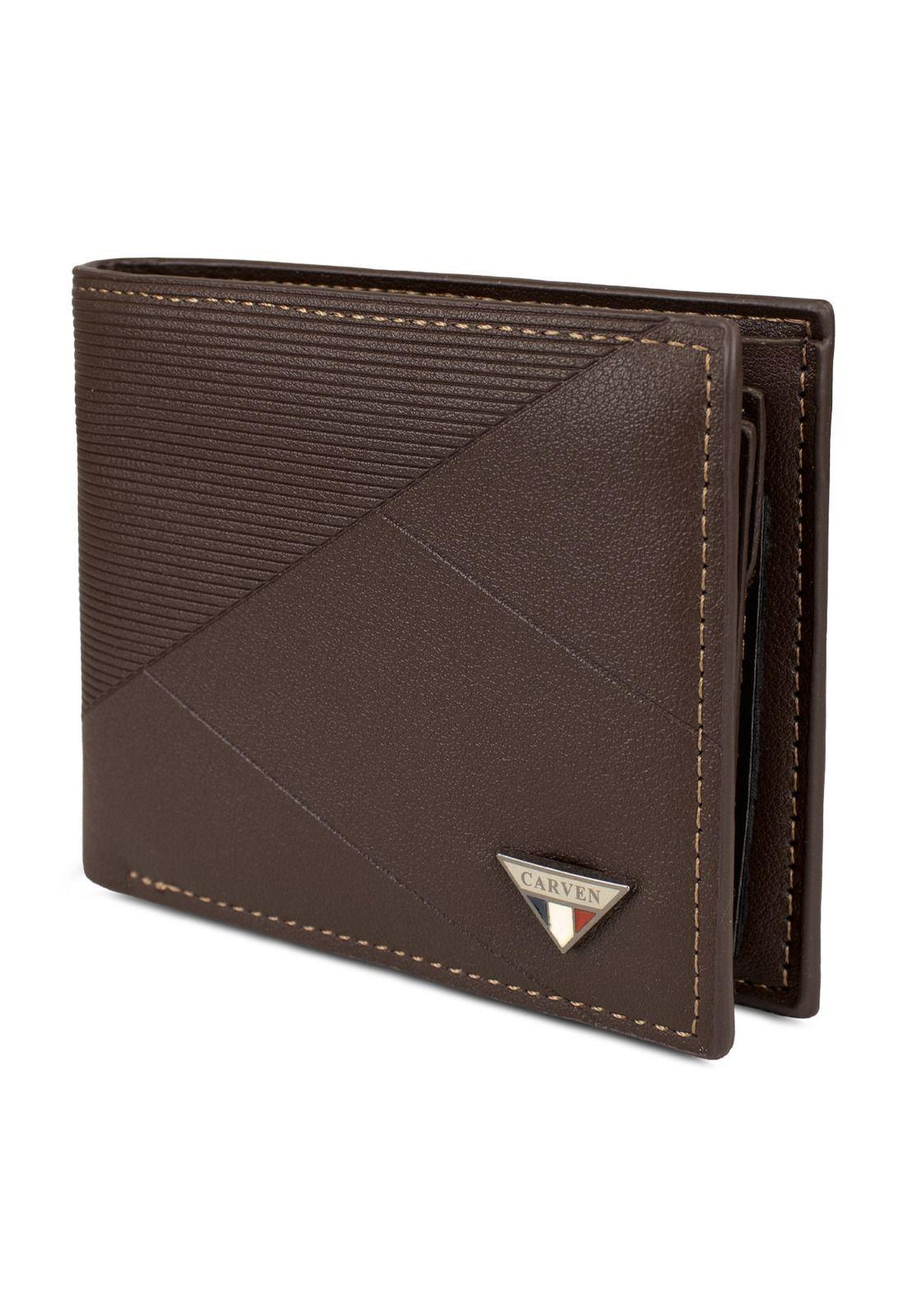 Billetera hombre Enzo café con monedero Carven Paris-3