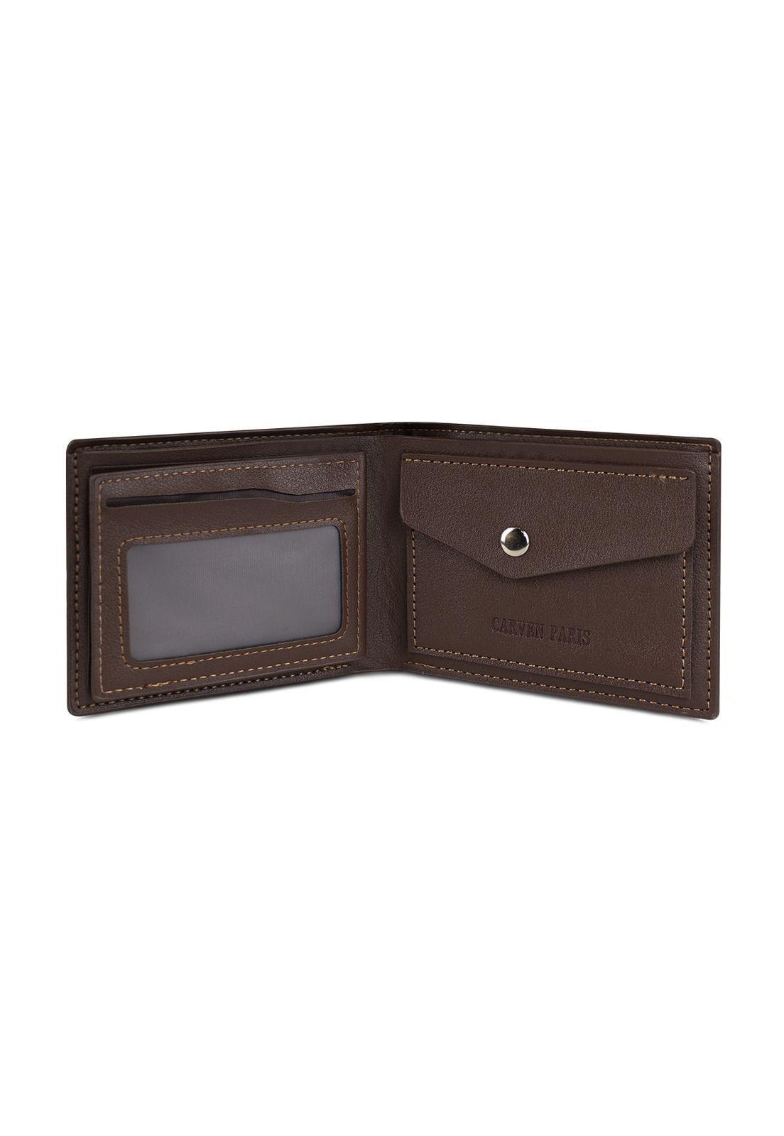 Billetera hombre Enzo café con monedero Carven Paris-6