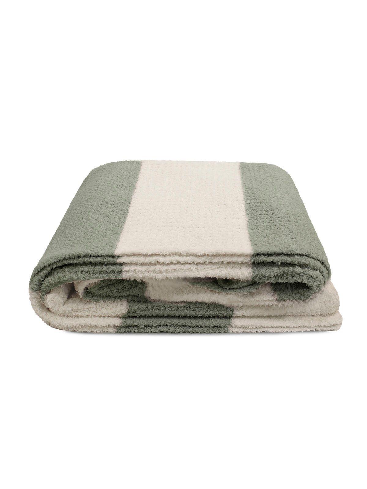 Manta de franela Nautica 127x152 Waffle cama sofá suavidad superior verde-3