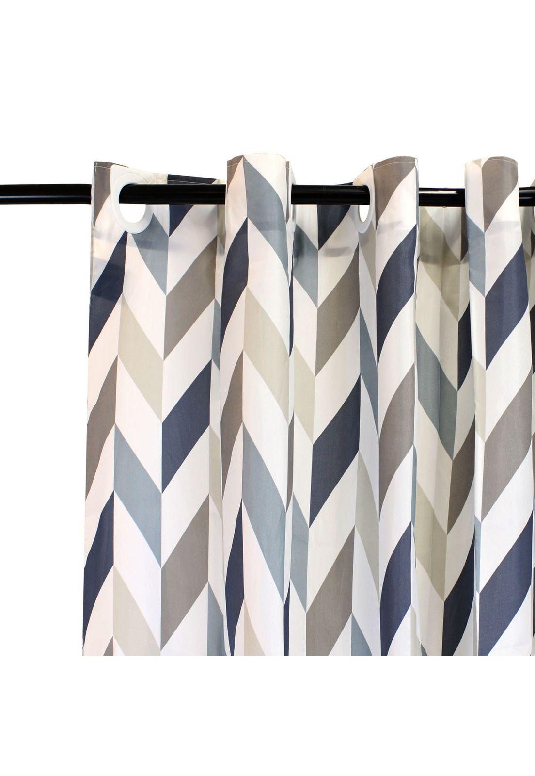 Set para baño Nautica Home Cortina+Alfombra+cesta diseño multicolor-2