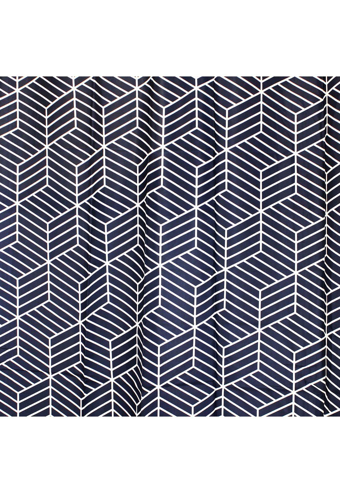 Cortina para baño Nautica Home poliéster 180x180cm diseño azul-2